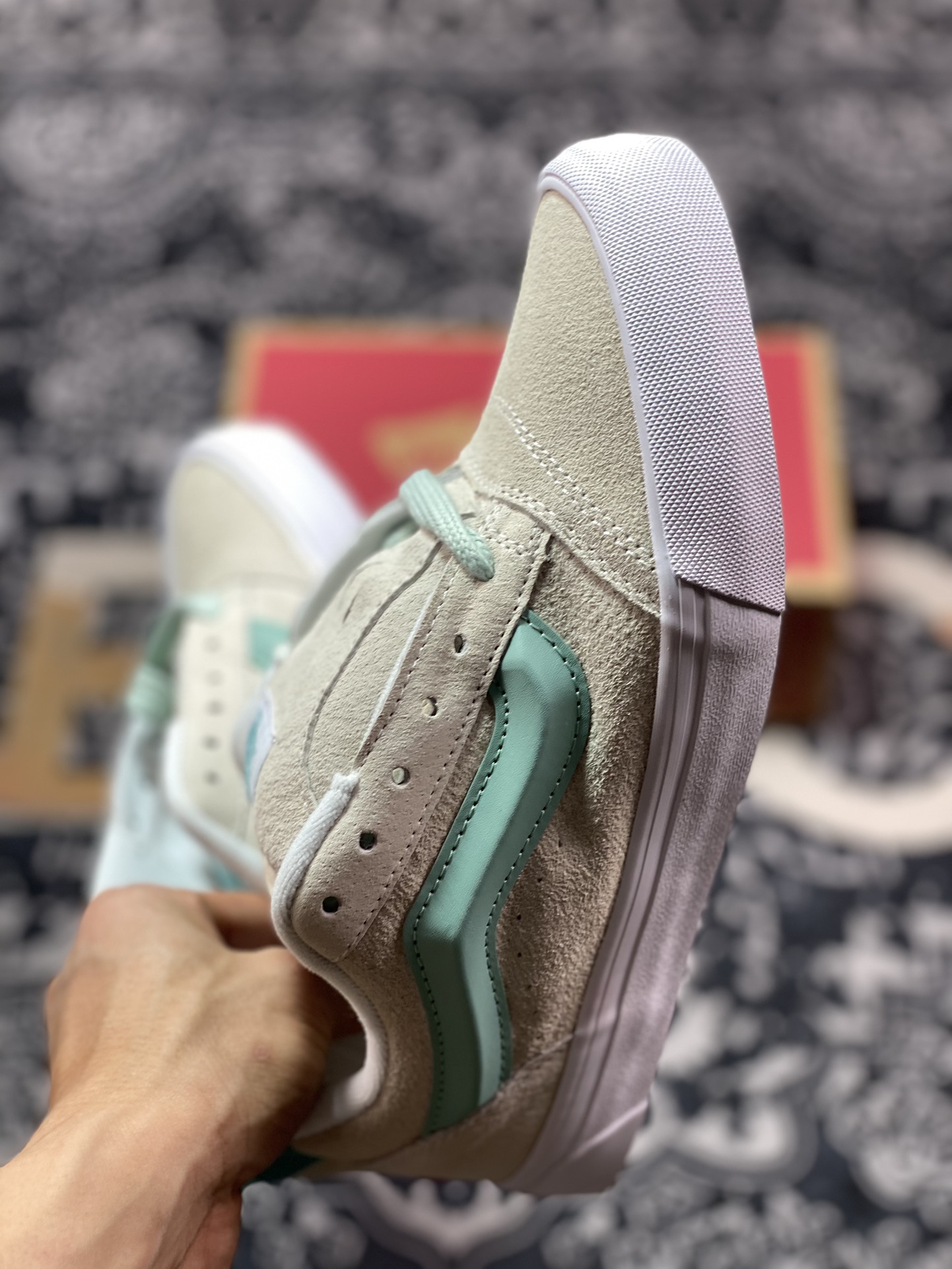 150   Vans Classics Knu Skool 米白薄荷绿 厚鞋舌面包鞋