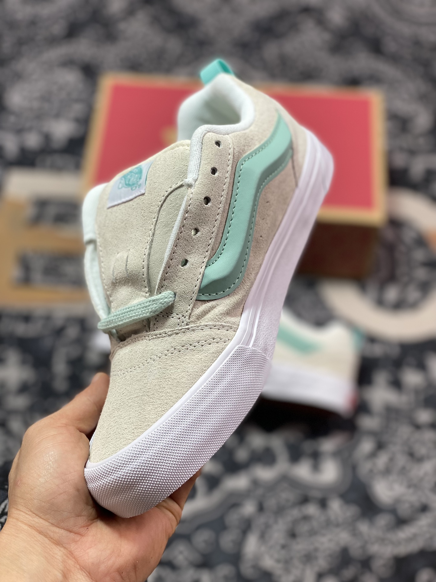 150   Vans Classics Knu Skool 米白薄荷绿 厚鞋舌面包鞋