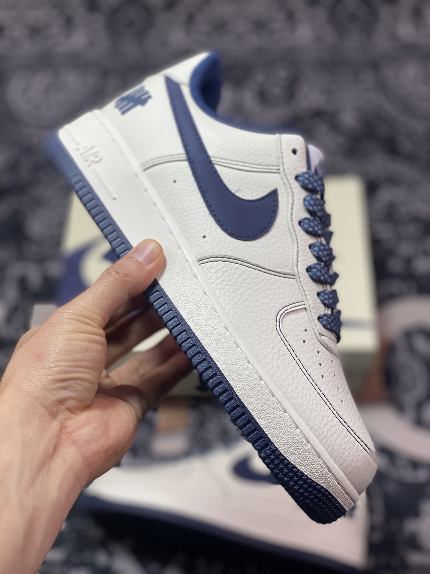 240 原装级别 Nike Air Force 1 Low 07 五道杠 米白深蓝满天星 UN2395-522