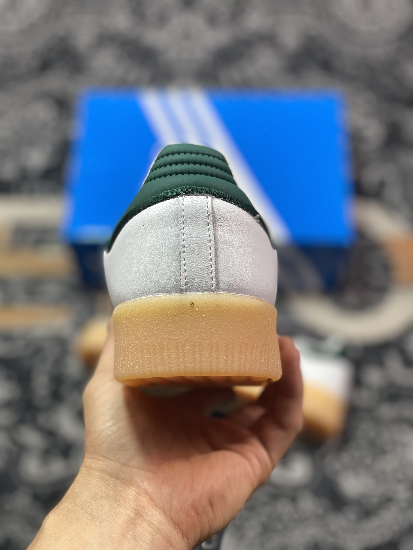 160  阿迪达斯Adidas Samba XLG"White Green"桑巴舞板鞋“白深绿生胶底”ID0440