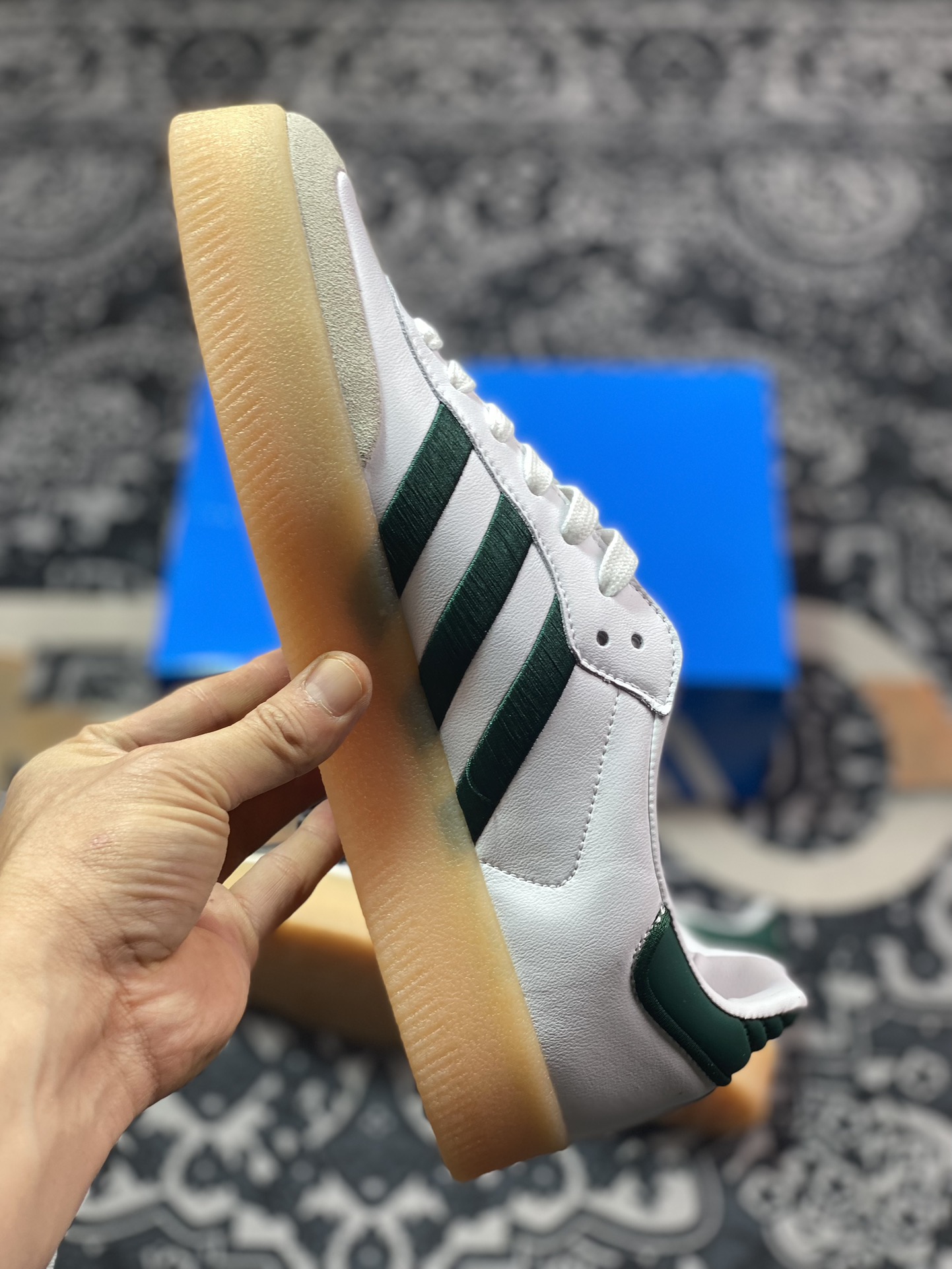 160  阿迪达斯Adidas Samba XLG"White Green"桑巴舞板鞋“白深绿生胶底”ID0440