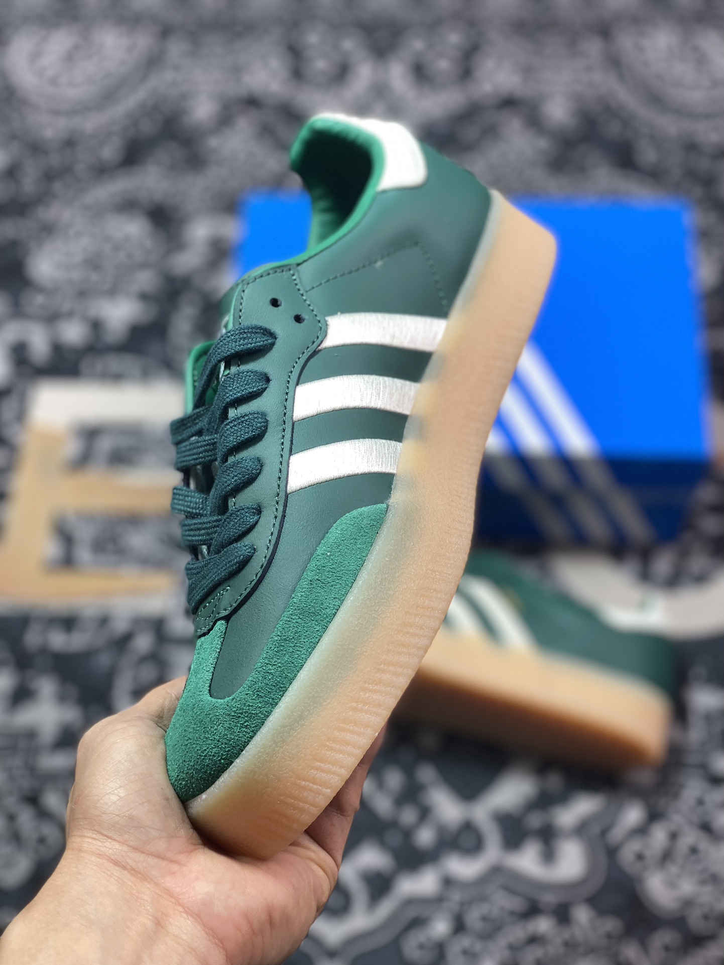 160 阿迪达斯Adidas Samba XLG"Forest Green/White"桑巴舞板鞋“森林绿白生胶底”IF1835