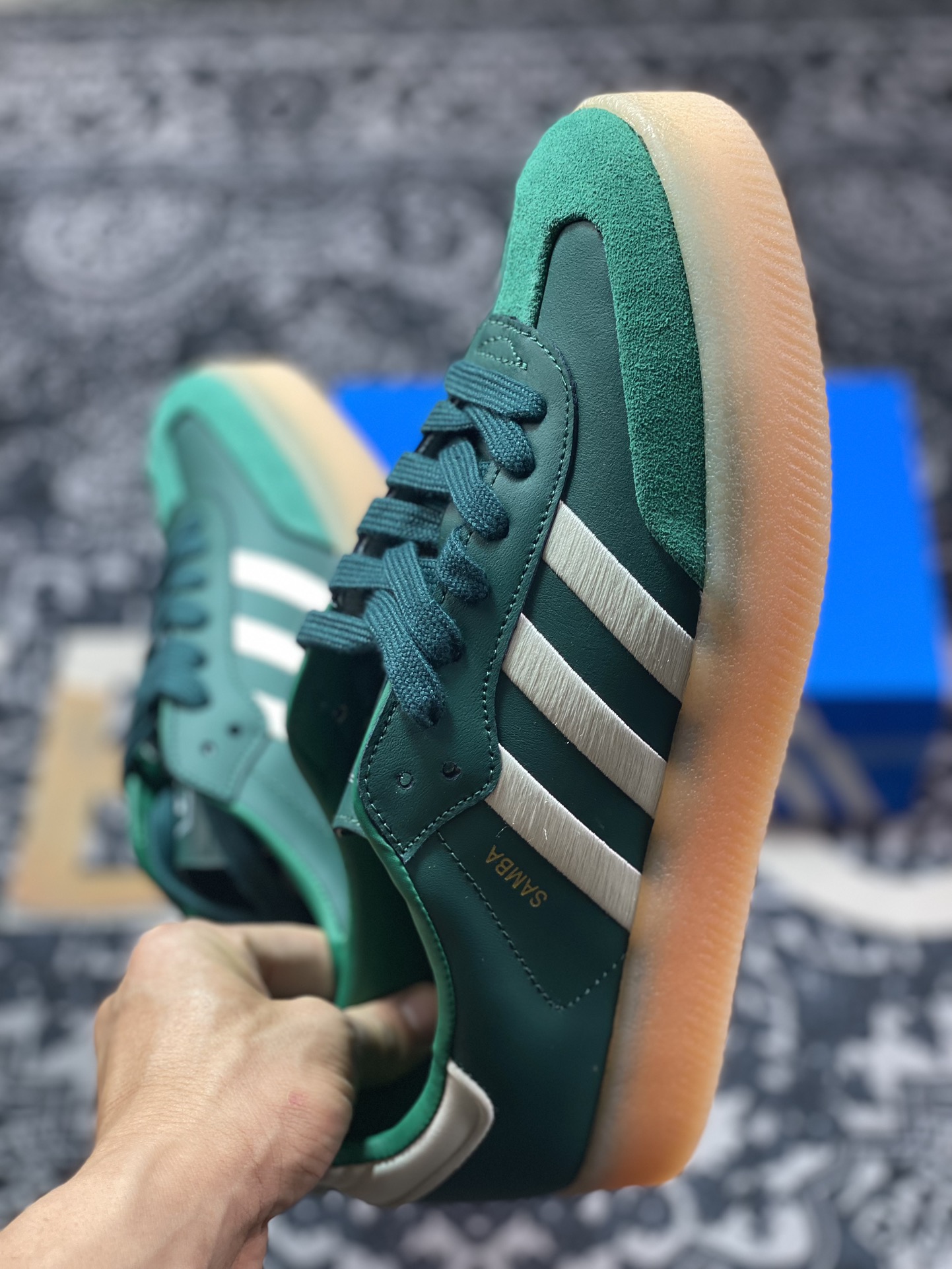 160 阿迪达斯Adidas Samba XLG"Forest Green/White"桑巴舞板鞋“森林绿白生胶底”IF1835