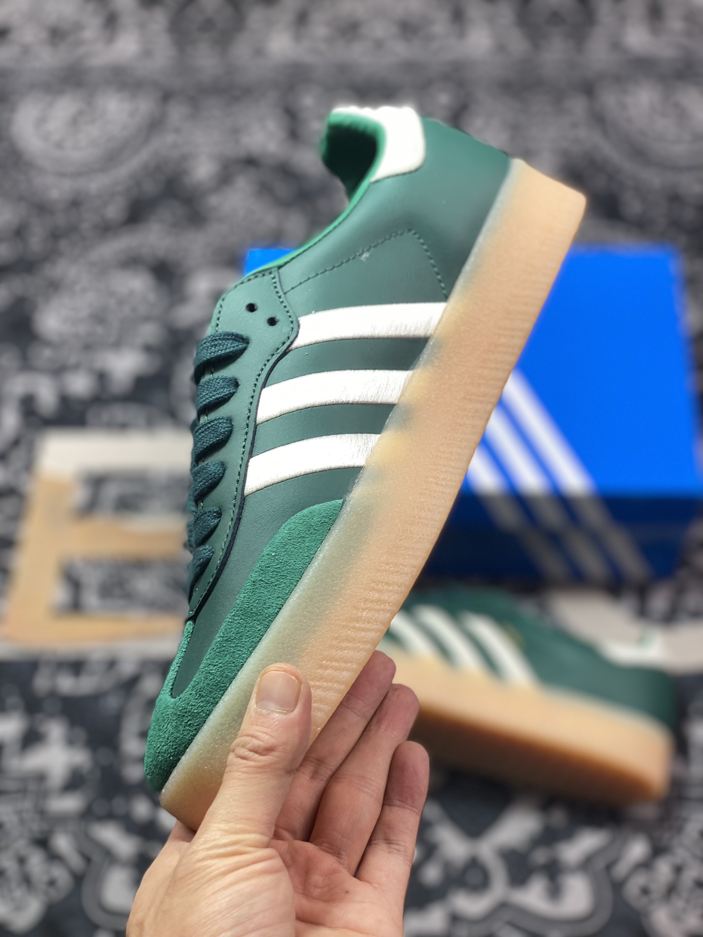 160 阿迪达斯Adidas Samba XLG"Forest Green/White"桑巴舞板鞋“森林绿白生胶底”IF1835