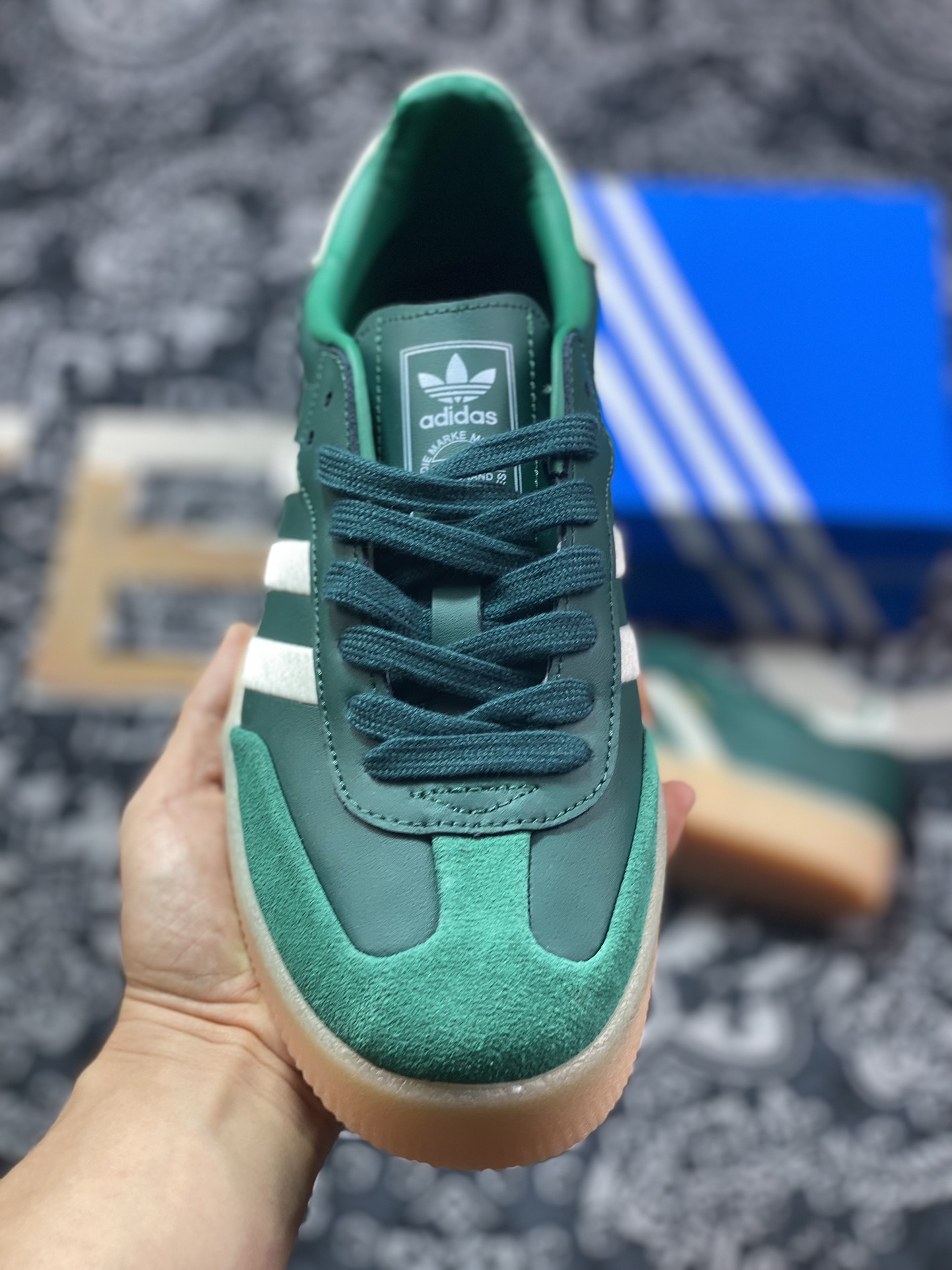 160 阿迪达斯Adidas Samba XLG"Forest Green/White"桑巴舞板鞋“森林绿白生胶底”IF1835