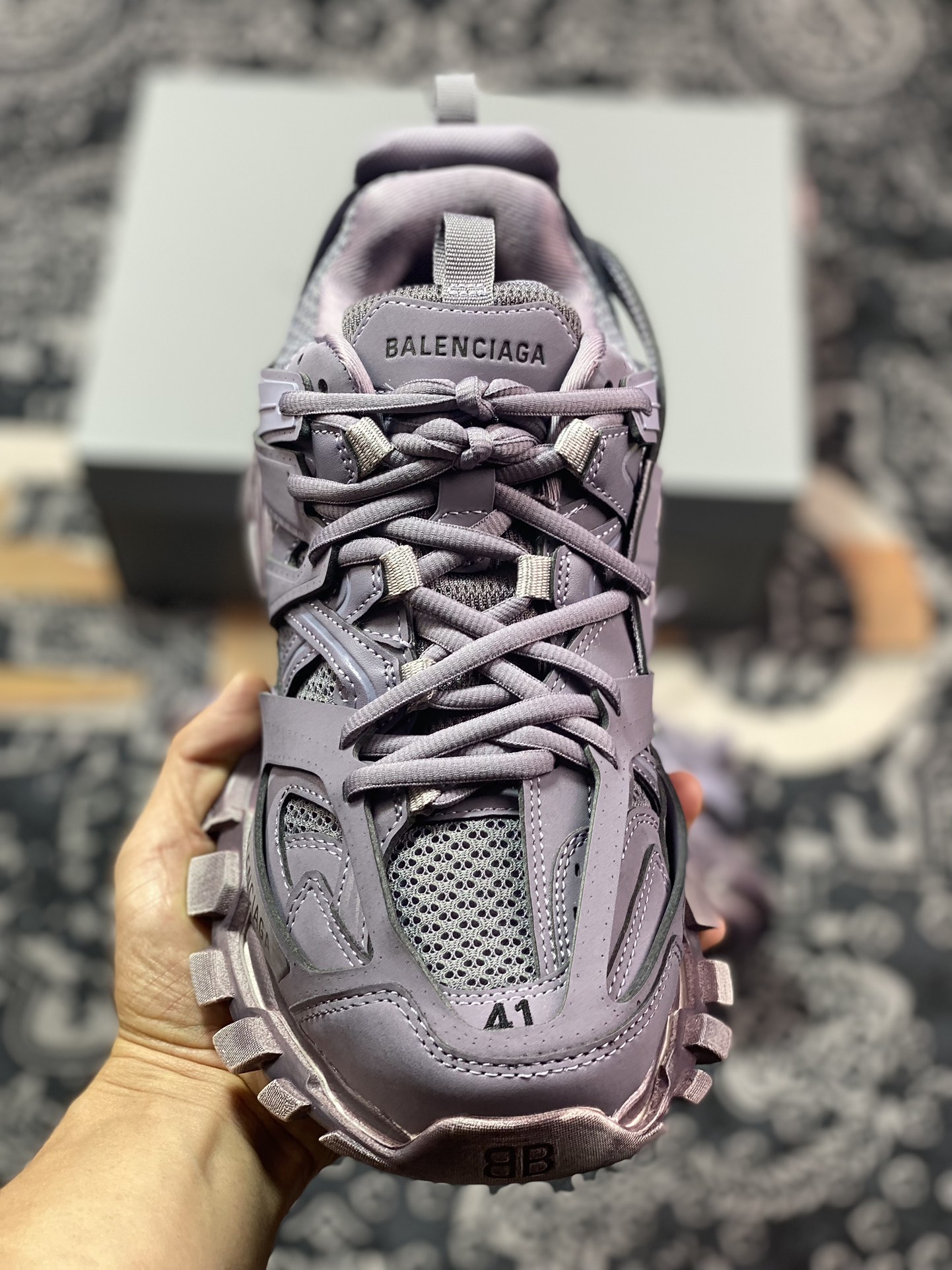 420  巴黎世家BALENCIAGA Track Trainers 3.0代复古野跑姥爹潮流百搭慢跑鞋“罗兰紫做旧”542436 W1AC5 0620