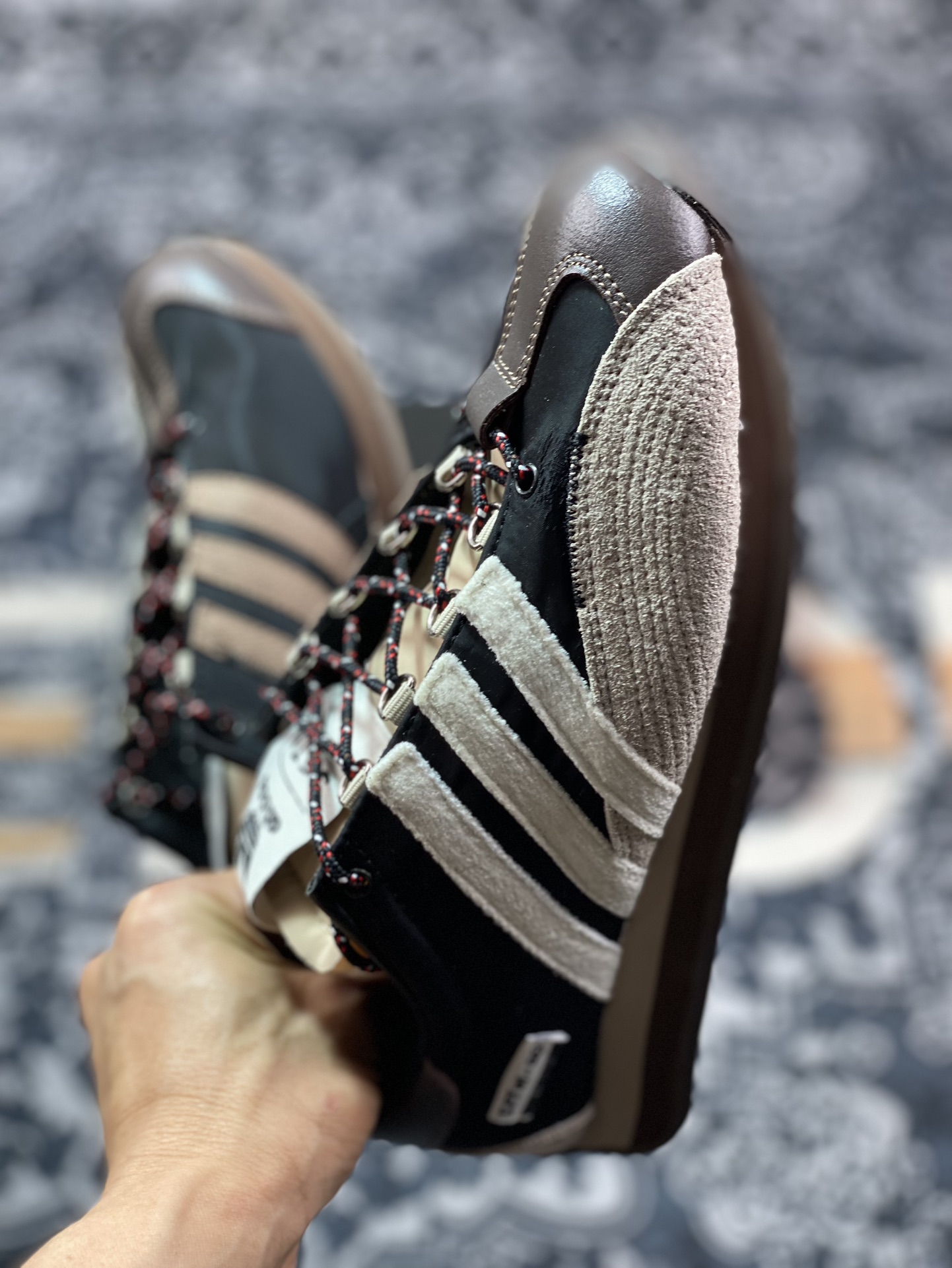 200  Adidas Country OG"Black Wonder Beige"SFTM-003系列低帮慢跑鞋“联名黑米白深棕”ID3546