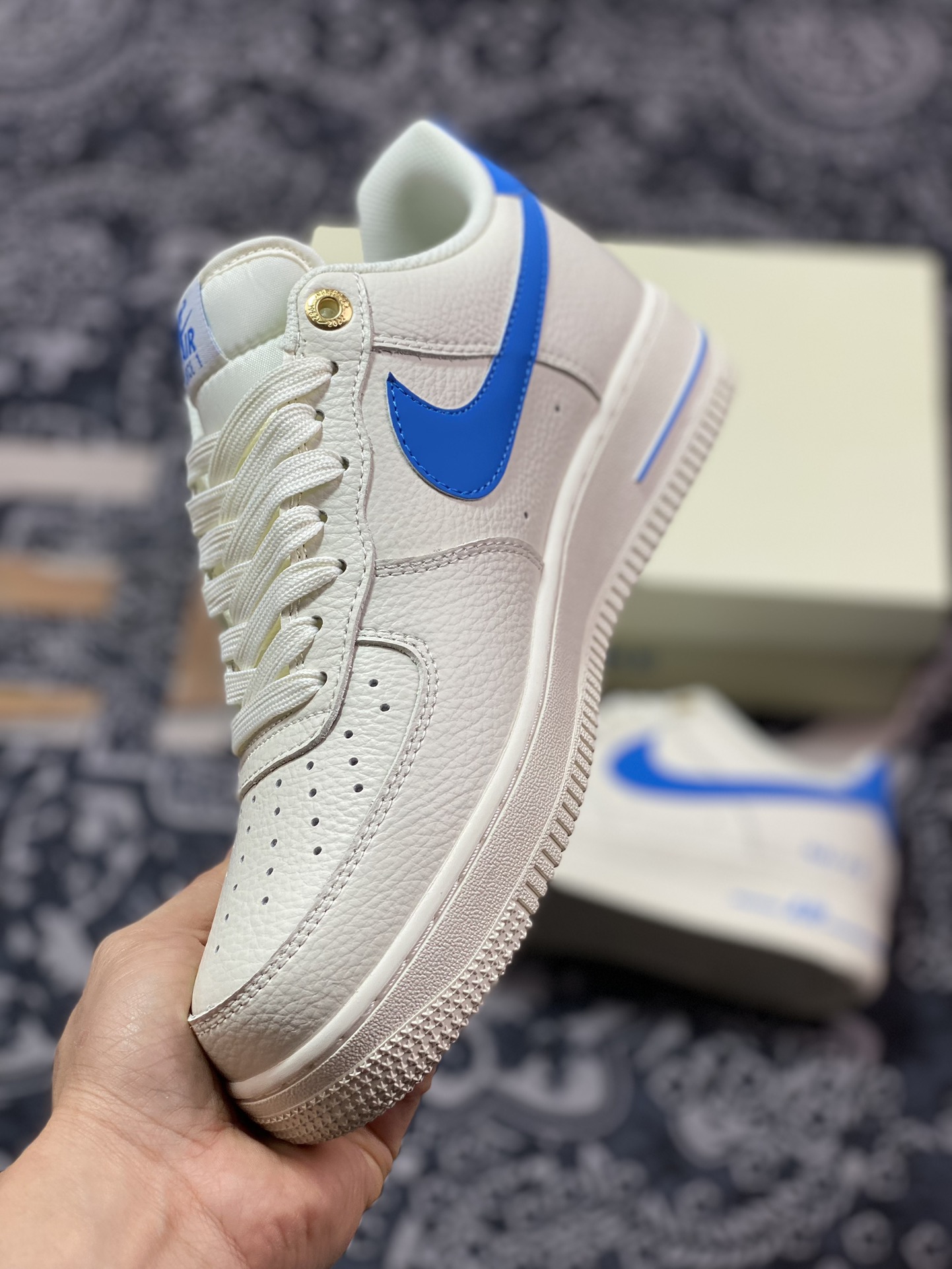 240 Nike Air Force 1'07 Low"NAI-KE/Beige/Sky BLue"空军一号板鞋“NAIKE米白天蓝小钩”NK0621-111