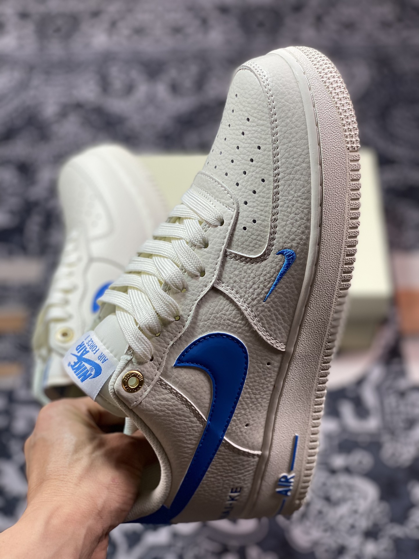 240 Nike Air Force 1'07 Low"NAI-KE/Beige/Sky BLue"空军一号板鞋“NAIKE米白天蓝小钩”NK0621-111