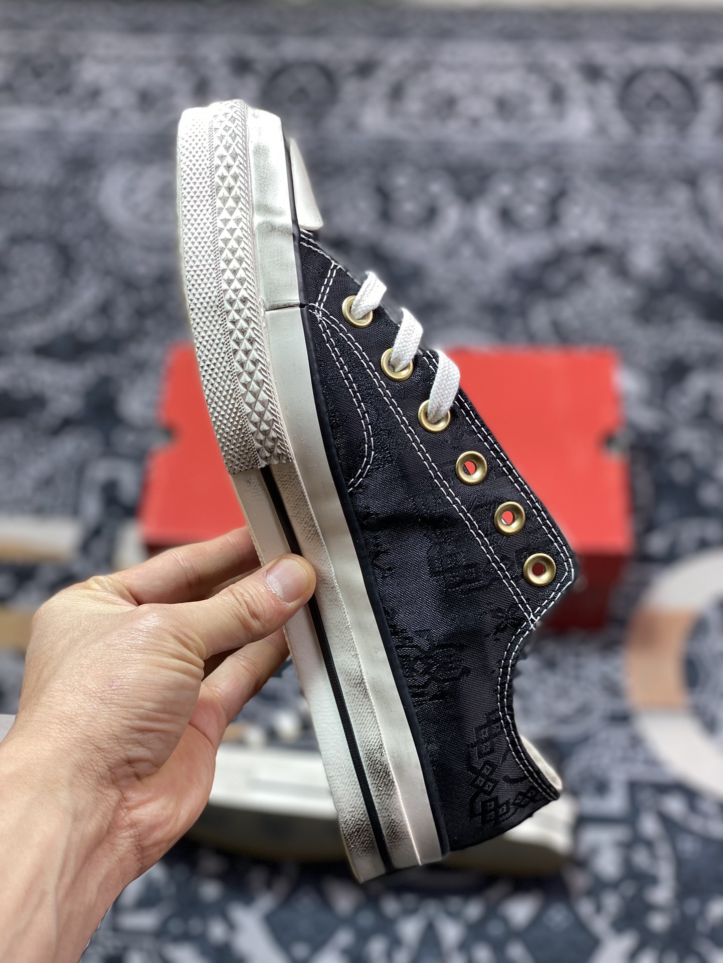 200 独家订单 客制三方联名 Clot x Fragment Design x Converse 撕撕乐