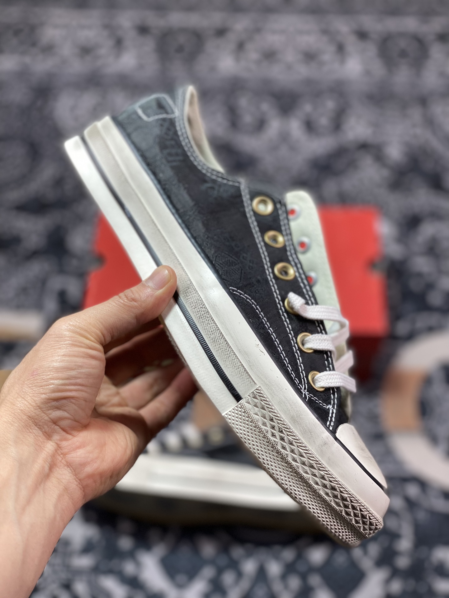 200 独家订单 客制三方联名 Clot x Fragment Design x Converse 撕撕乐