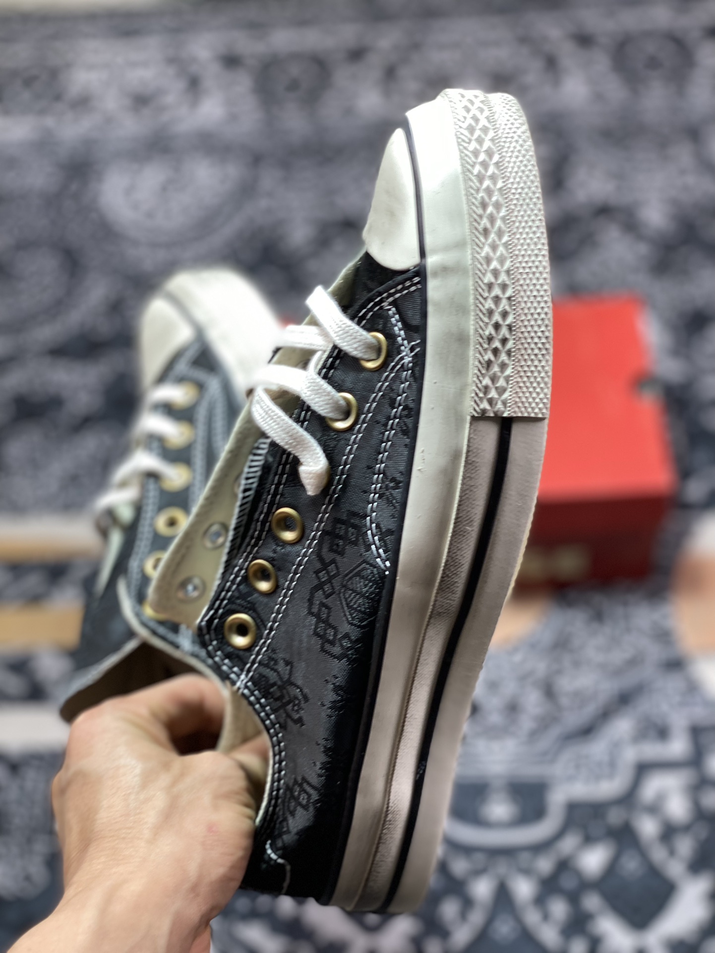 200 独家订单 客制三方联名 Clot x Fragment Design x Converse 撕撕乐