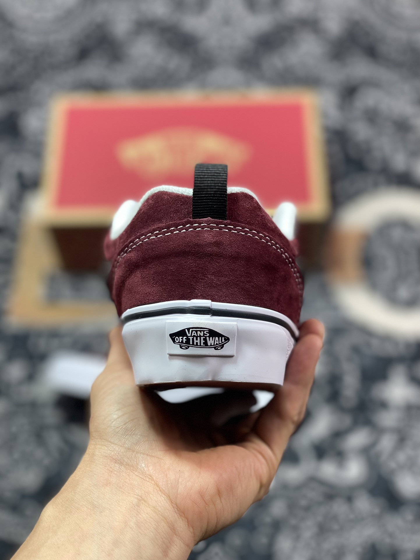 140 Vans Classics Knu Skool 范斯官方 酒红厚鞋舌面包鞋  VN0009QC02Y