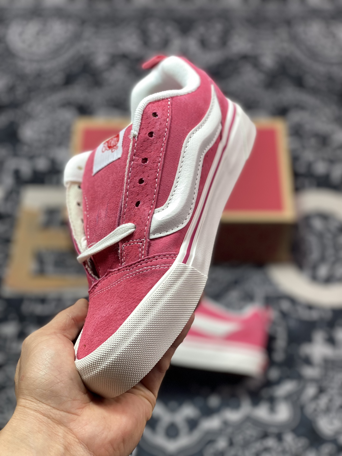 140 Vans Classics Knu Skool 范斯官方 粉红厚鞋舌面包鞋  VN0009QCBJ1