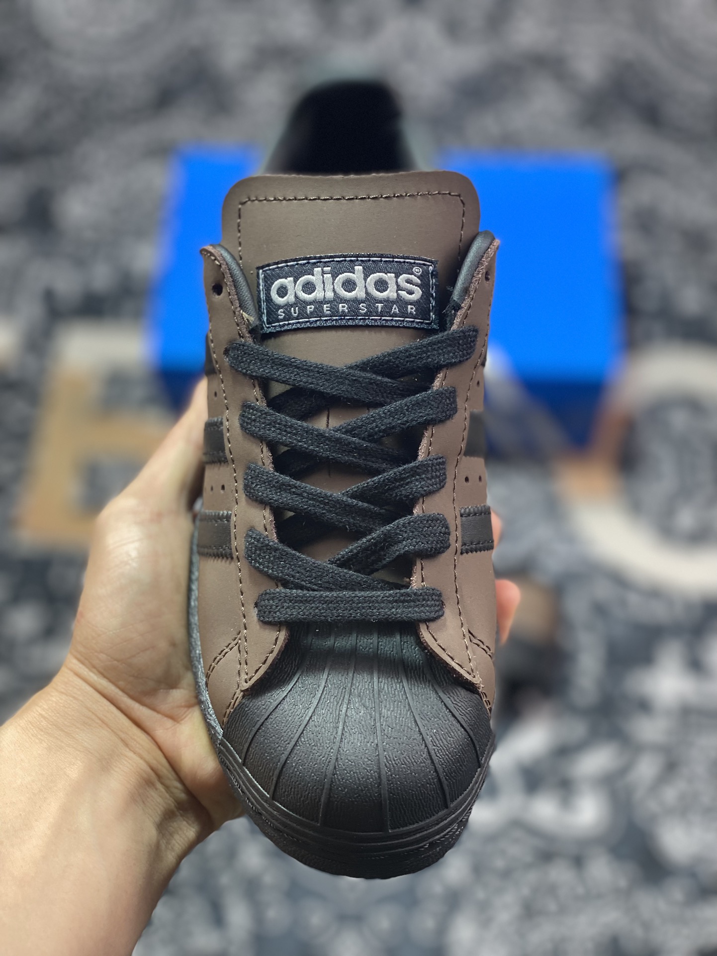 200 三叶草Adidas Originals Superstar 82"Black Brown"经典贝壳板鞋“皮革乌木棕黑底”IF9034