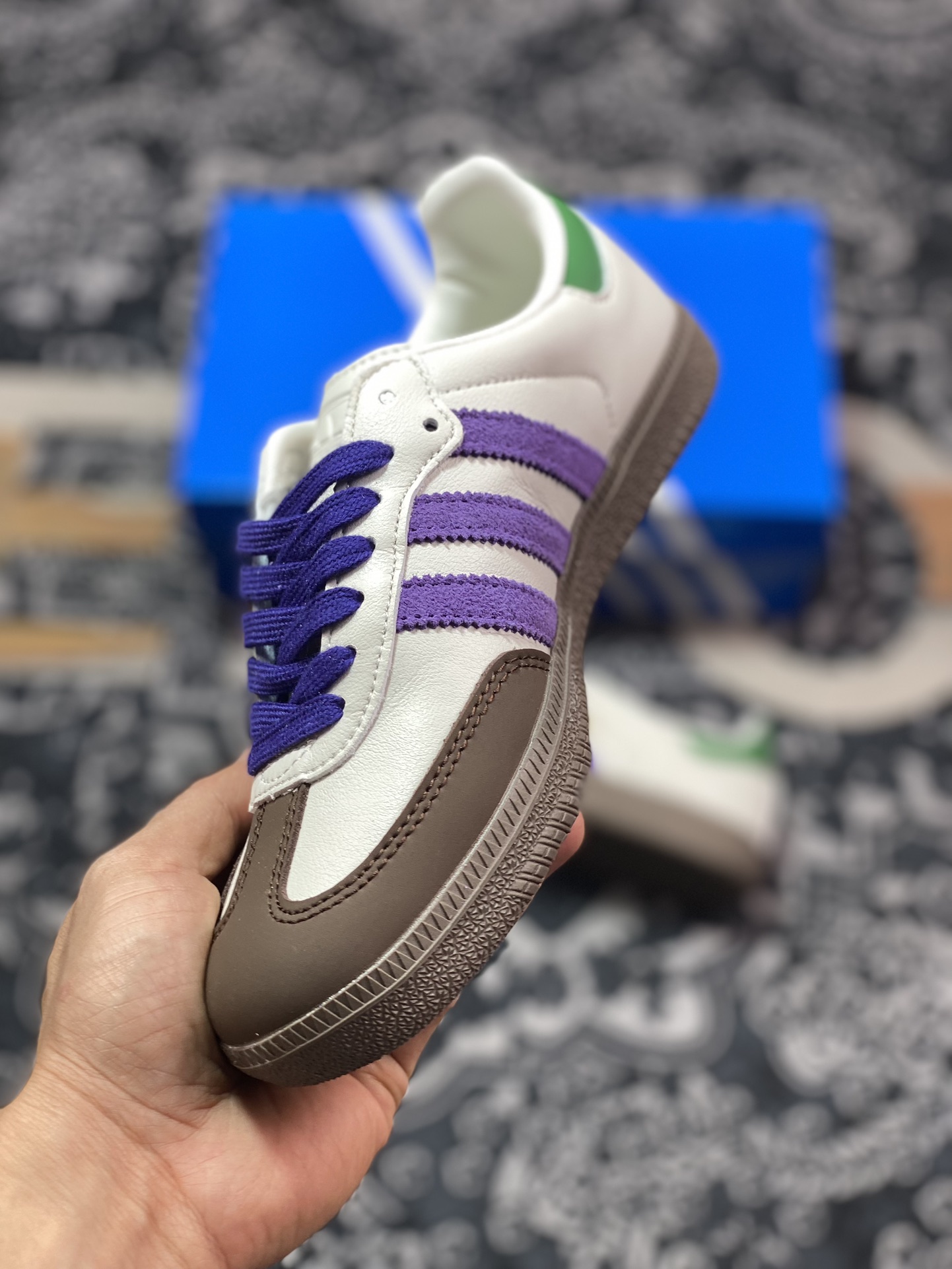 200 阿迪达斯/三叶草Adidas Originals Wmns Samba OG”Off White”桑巴舞板鞋“蓝莓优格塔米紫绿咖啡底”ID8349