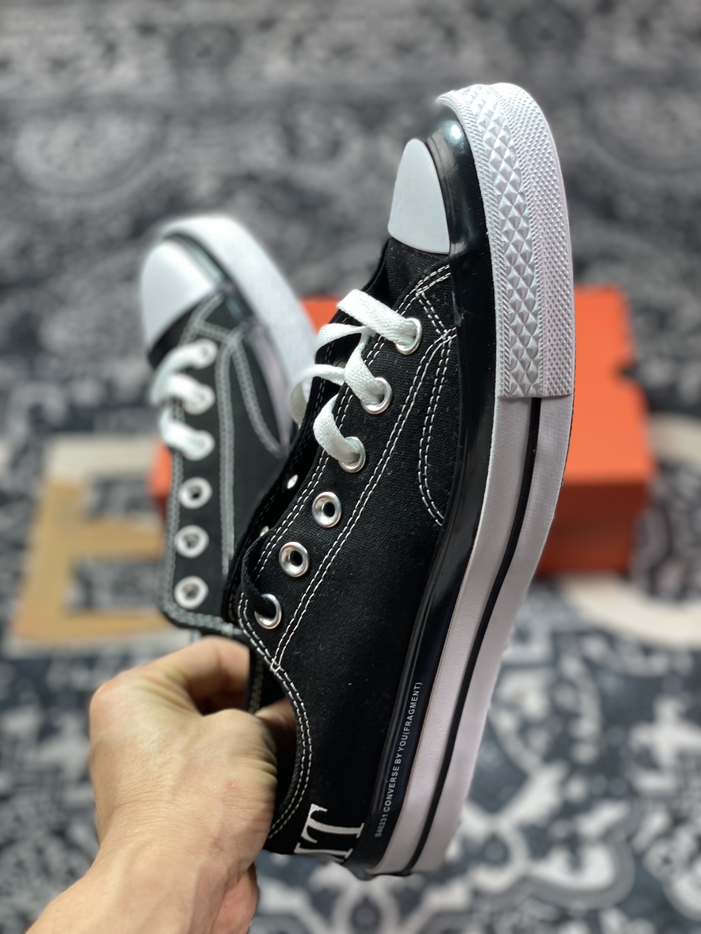 120 Fragment Design x Converse By You Chuck Taylor 1970s OX"Black/White"复古板鞋“帆布黑白FRGMT”A04631