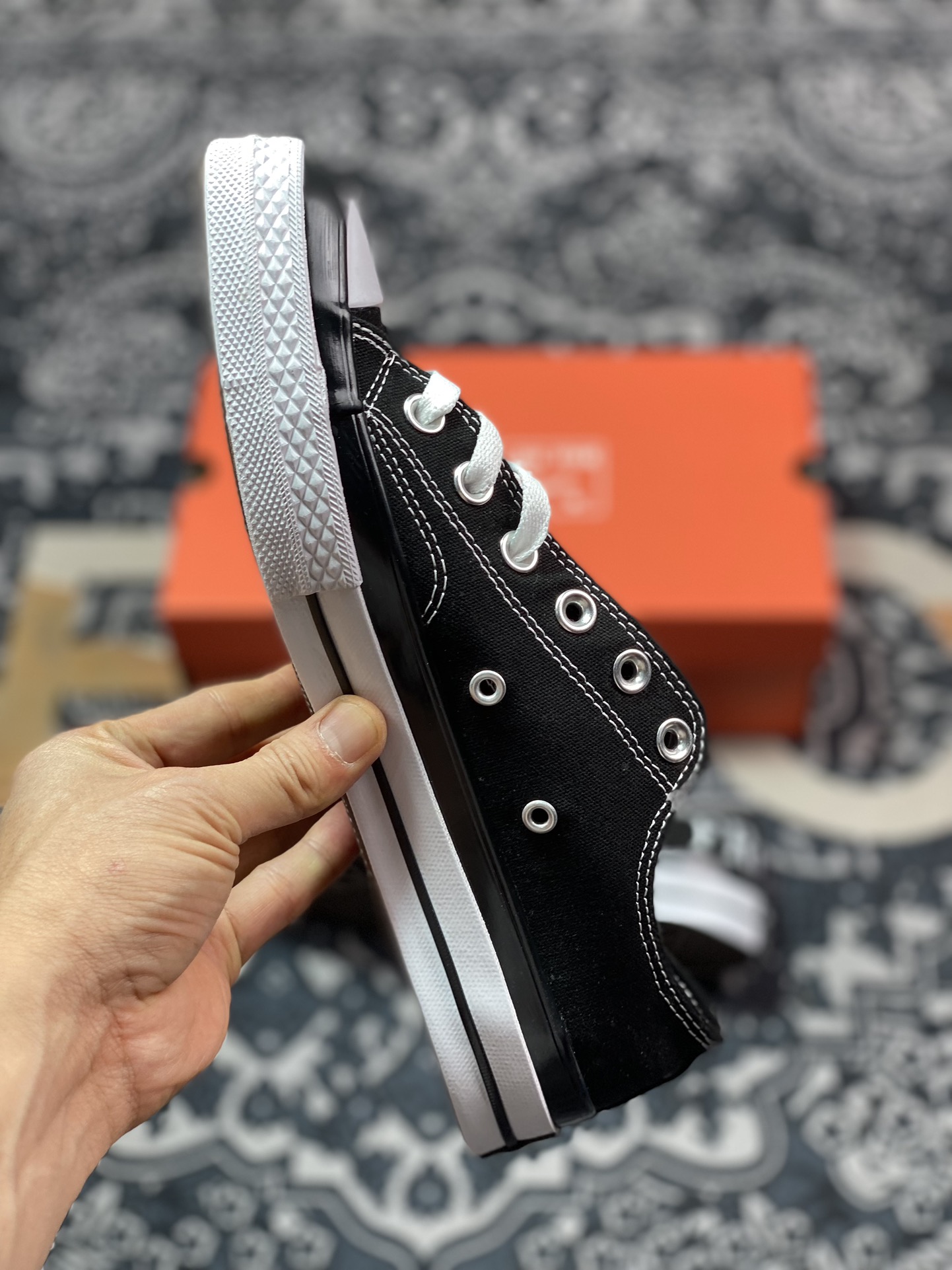 120 Fragment Design x Converse By You Chuck Taylor 1970s OX"Black/White"复古板鞋“帆布黑白FRGMT”A04631