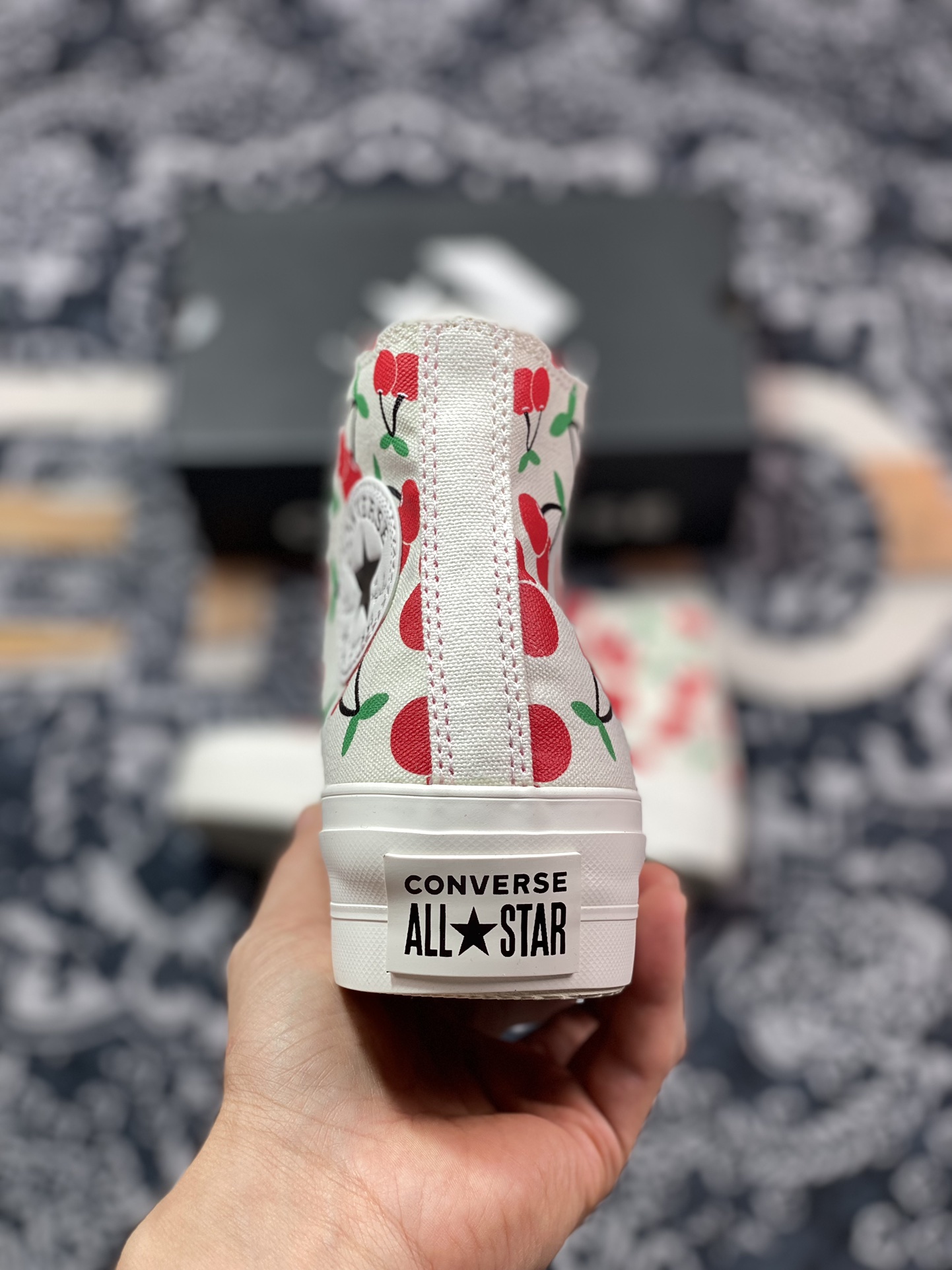 130 Converse All Star Lift 匡威官方 樱桃厚底高帮硫化帆布鞋