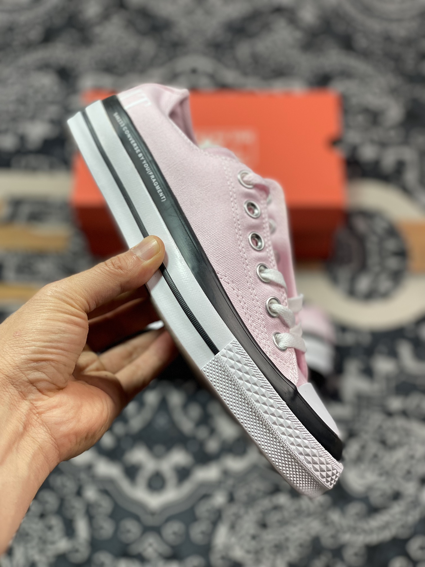 120 Converse By You Chuck Taylor 1970s OX"Pink/Black/White"复古三星板鞋“帆布浅粉黑白FRGMT”A04633