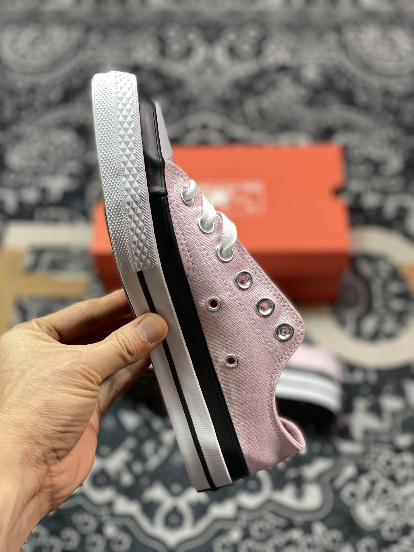 120 Converse By You Chuck Taylor 1970s OX"Pink/Black/White"复古三星板鞋“帆布浅粉黑白FRGMT”A04633