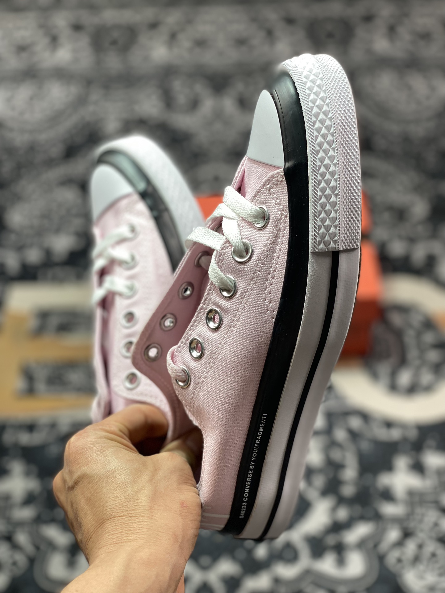 120 Converse By You Chuck Taylor 1970s OX"Pink/Black/White"复古三星板鞋“帆布浅粉黑白FRGMT”A04633