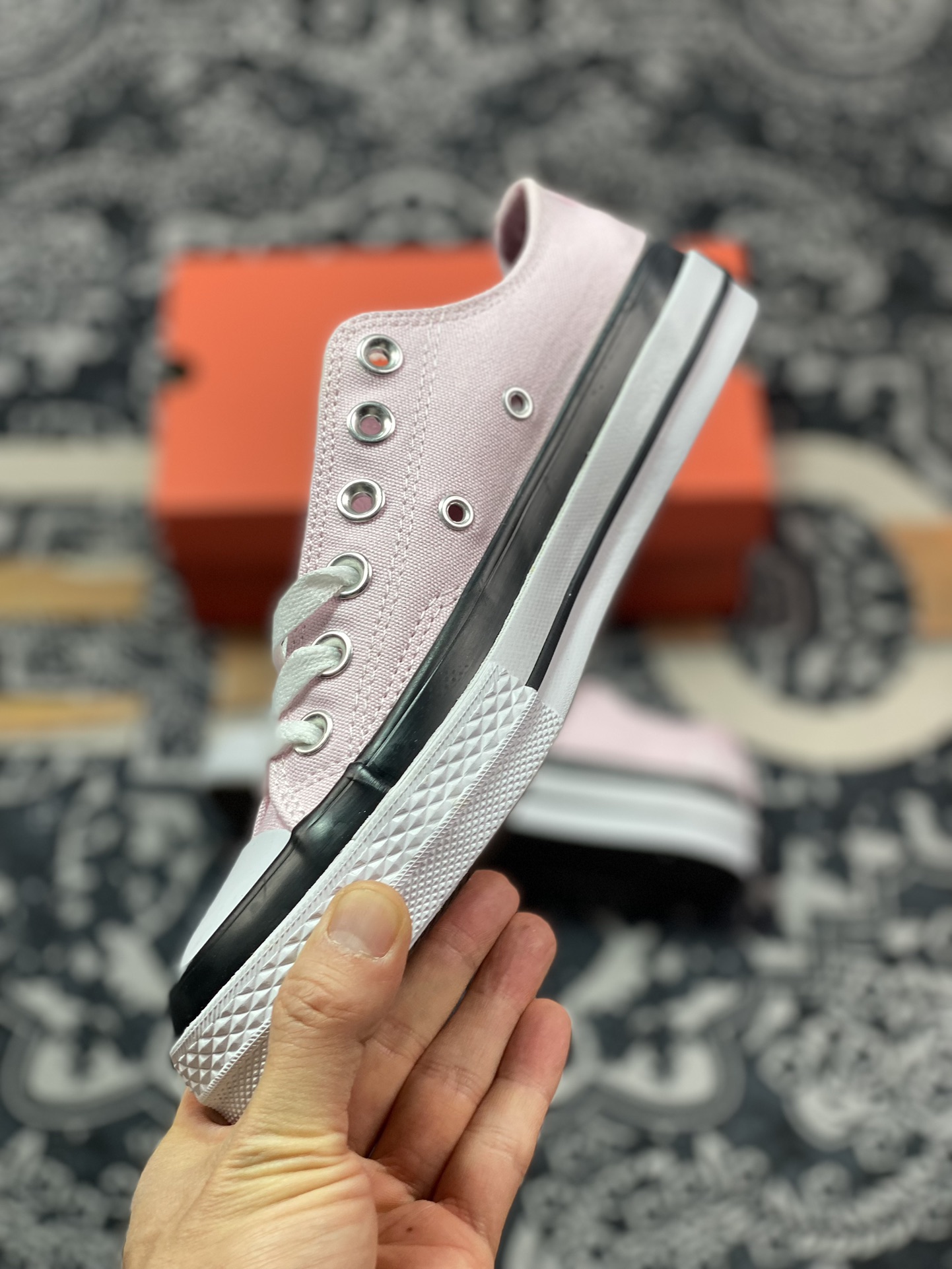 120 Converse By You Chuck Taylor 1970s OX"Pink/Black/White"复古三星板鞋“帆布浅粉黑白FRGMT”A04633