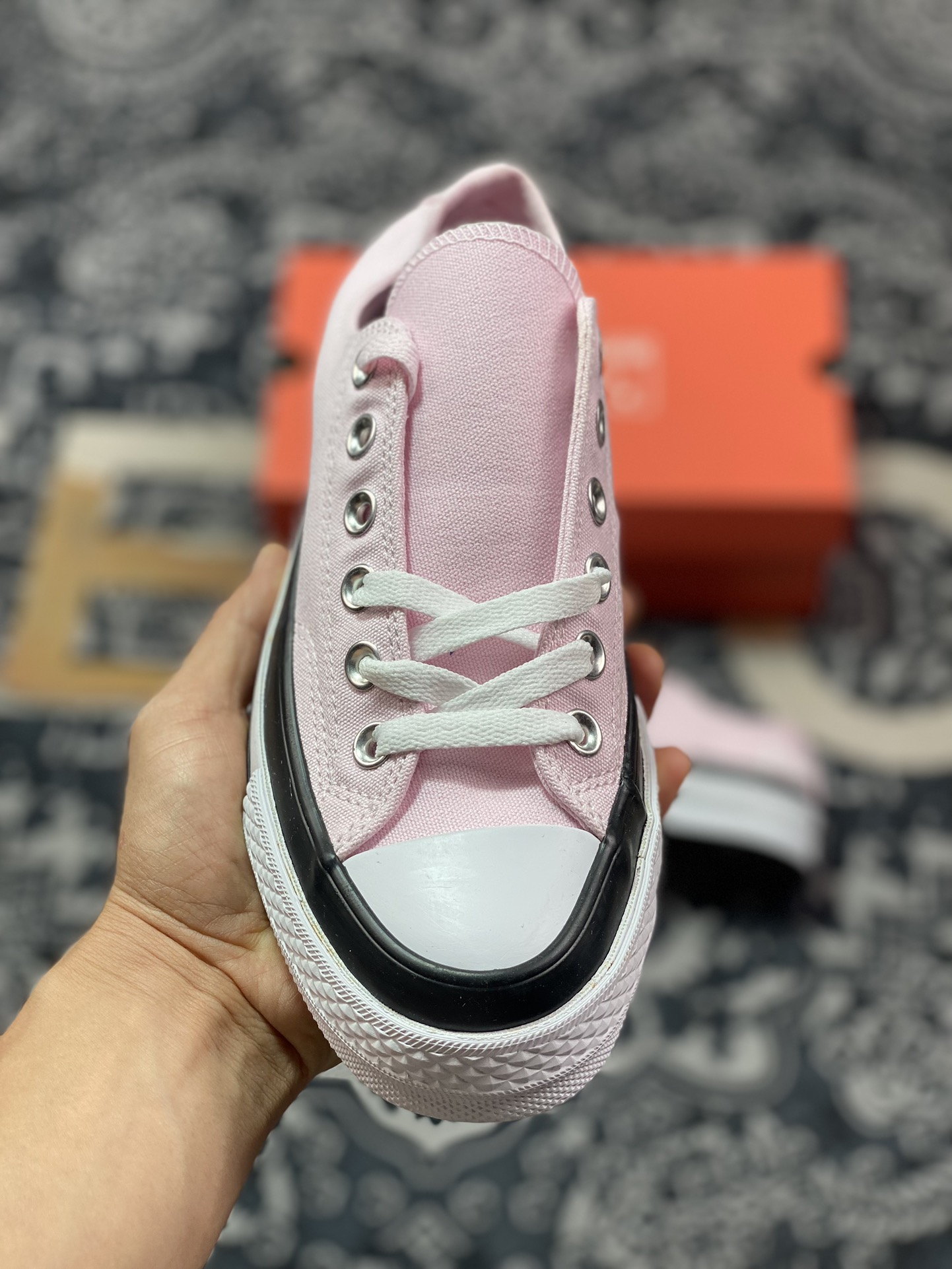 120 Converse By You Chuck Taylor 1970s OX"Pink/Black/White"复古三星板鞋“帆布浅粉黑白FRGMT”A04633