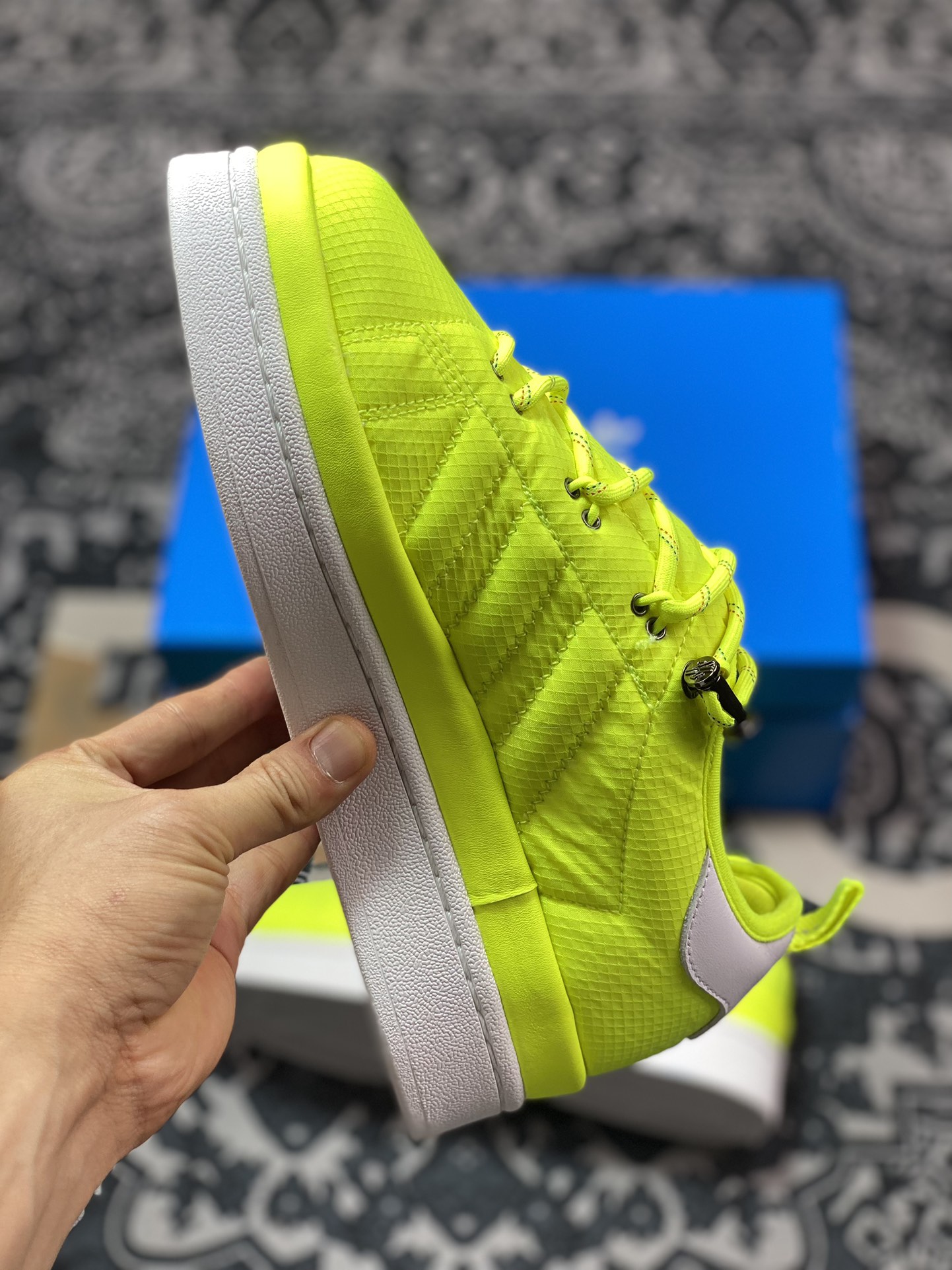 Moncler x Adidas Campus Low”Solar Solar Yellow”学院板鞋“联名牛津布荧光绿白”IG7866