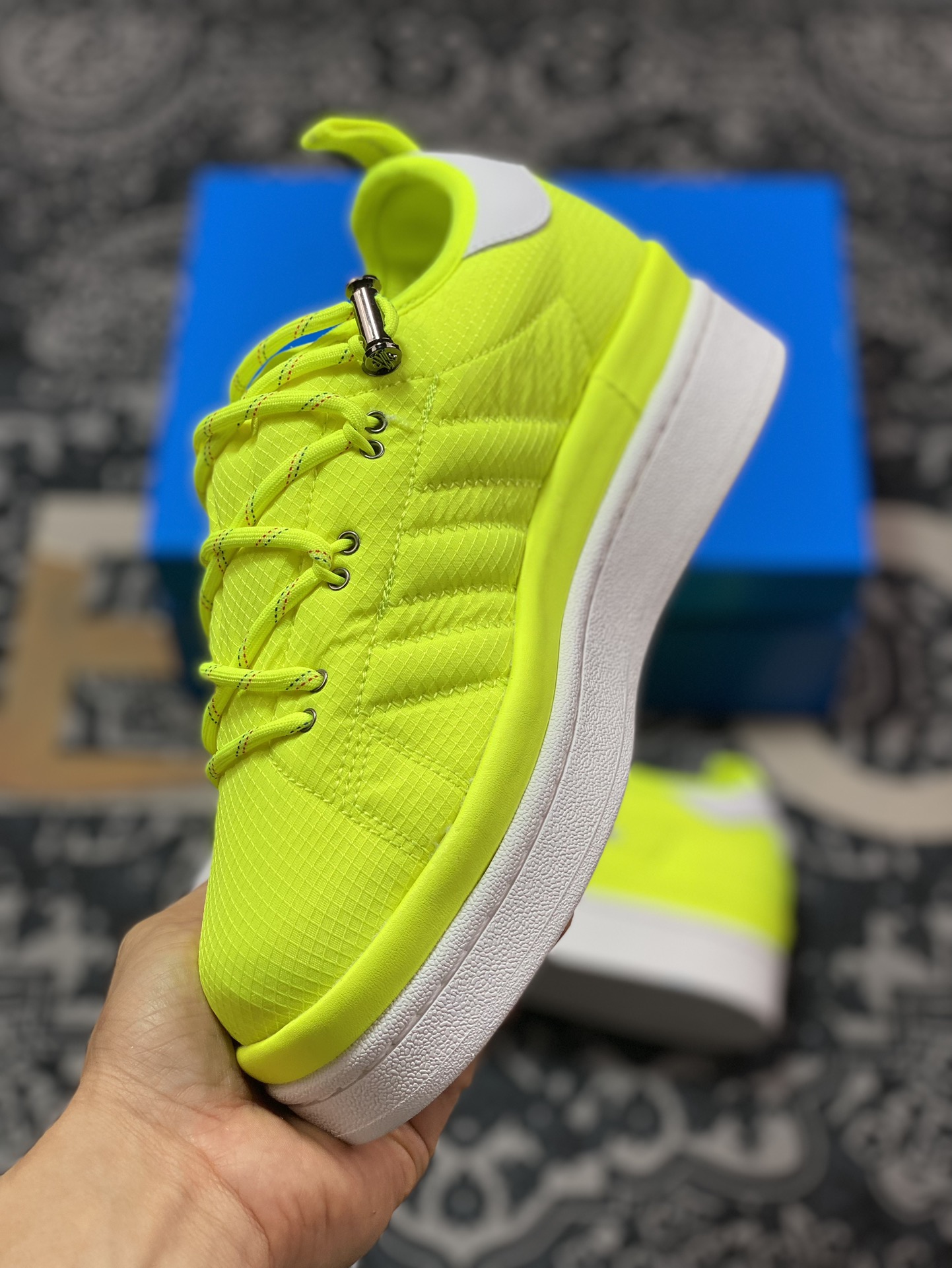 Moncler x Adidas Campus Low”Solar Solar Yellow”学院板鞋“联名牛津布荧光绿白”IG7866