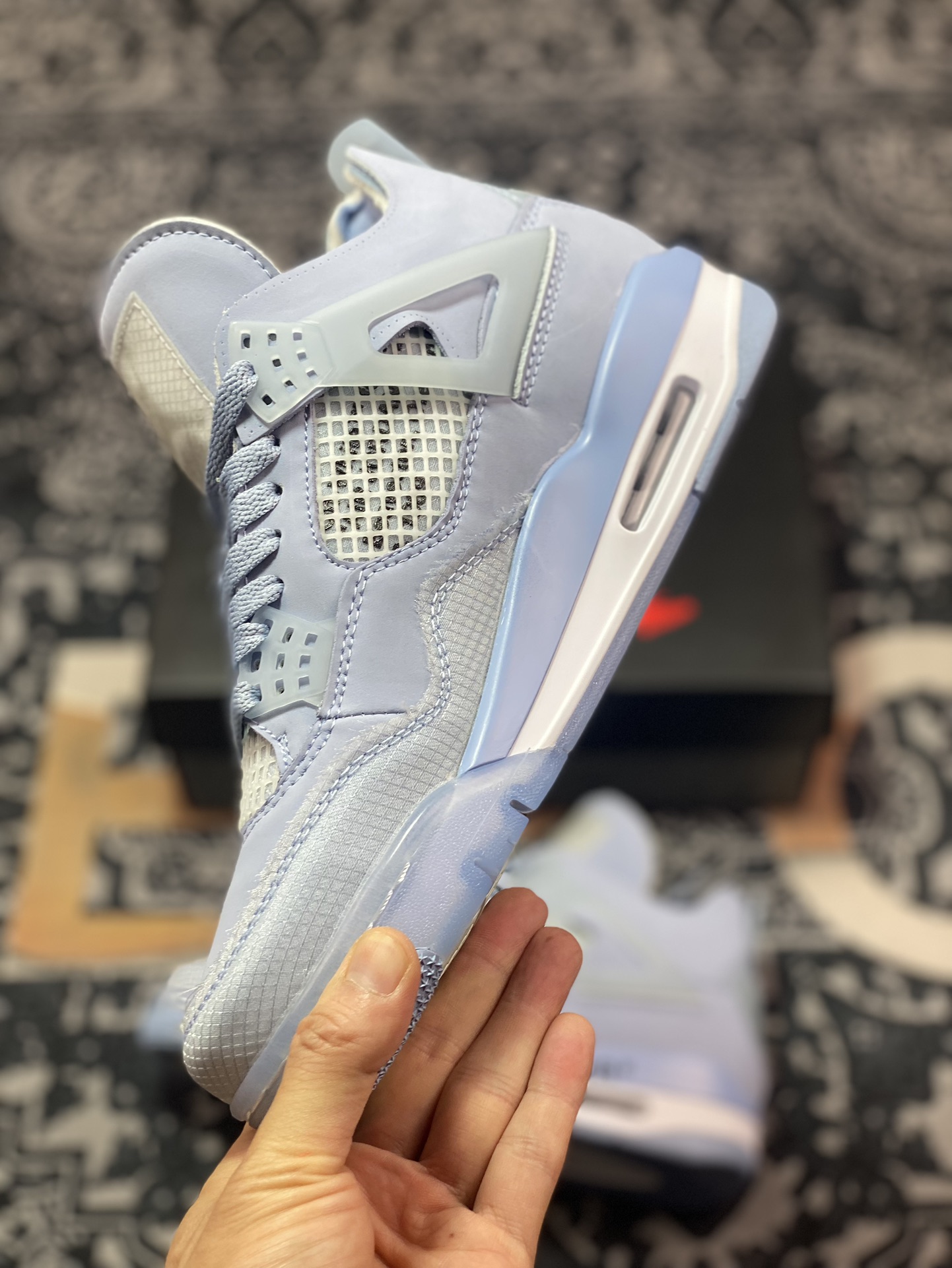 240  Nike Air Jordan 4 Retro"Light Blue/Purple"迈克尔篮球鞋“OW淡紫蓝”CV9388-102