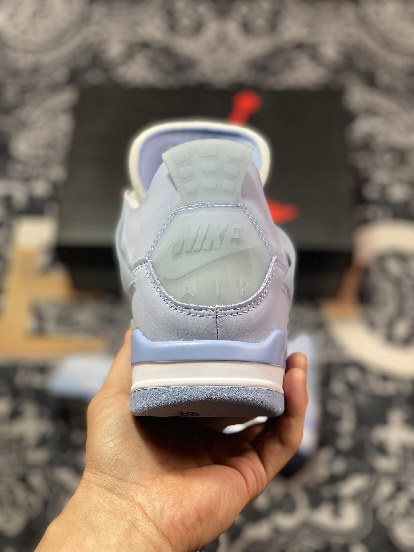 240  Nike Air Jordan 4 Retro"Light Blue/Purple"迈克尔篮球鞋“OW淡紫蓝”CV9388-102