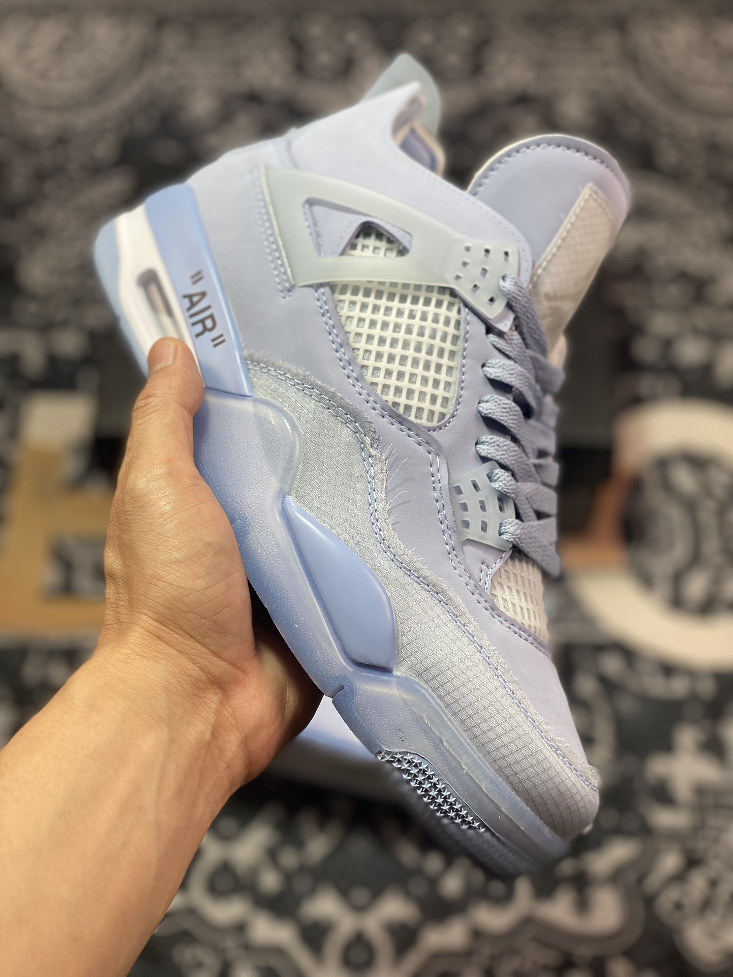 240  Nike Air Jordan 4 Retro”Light Blue/Purple”迈克尔篮球鞋“OW淡紫蓝”CV9388-102