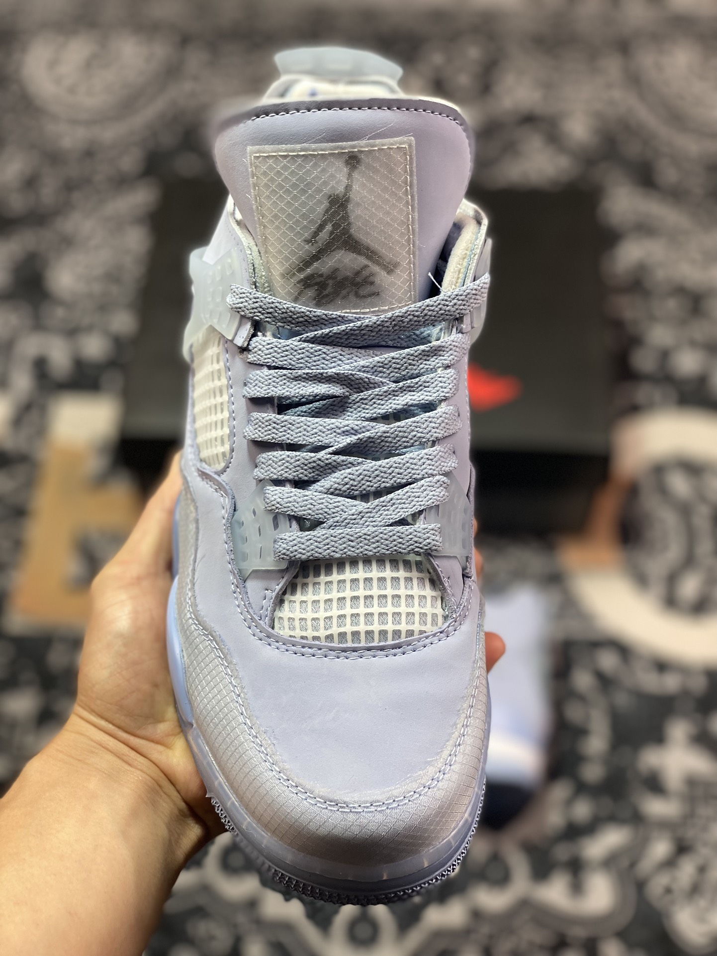 240  Nike Air Jordan 4 Retro"Light Blue/Purple"迈克尔篮球鞋“OW淡紫蓝”CV9388-102