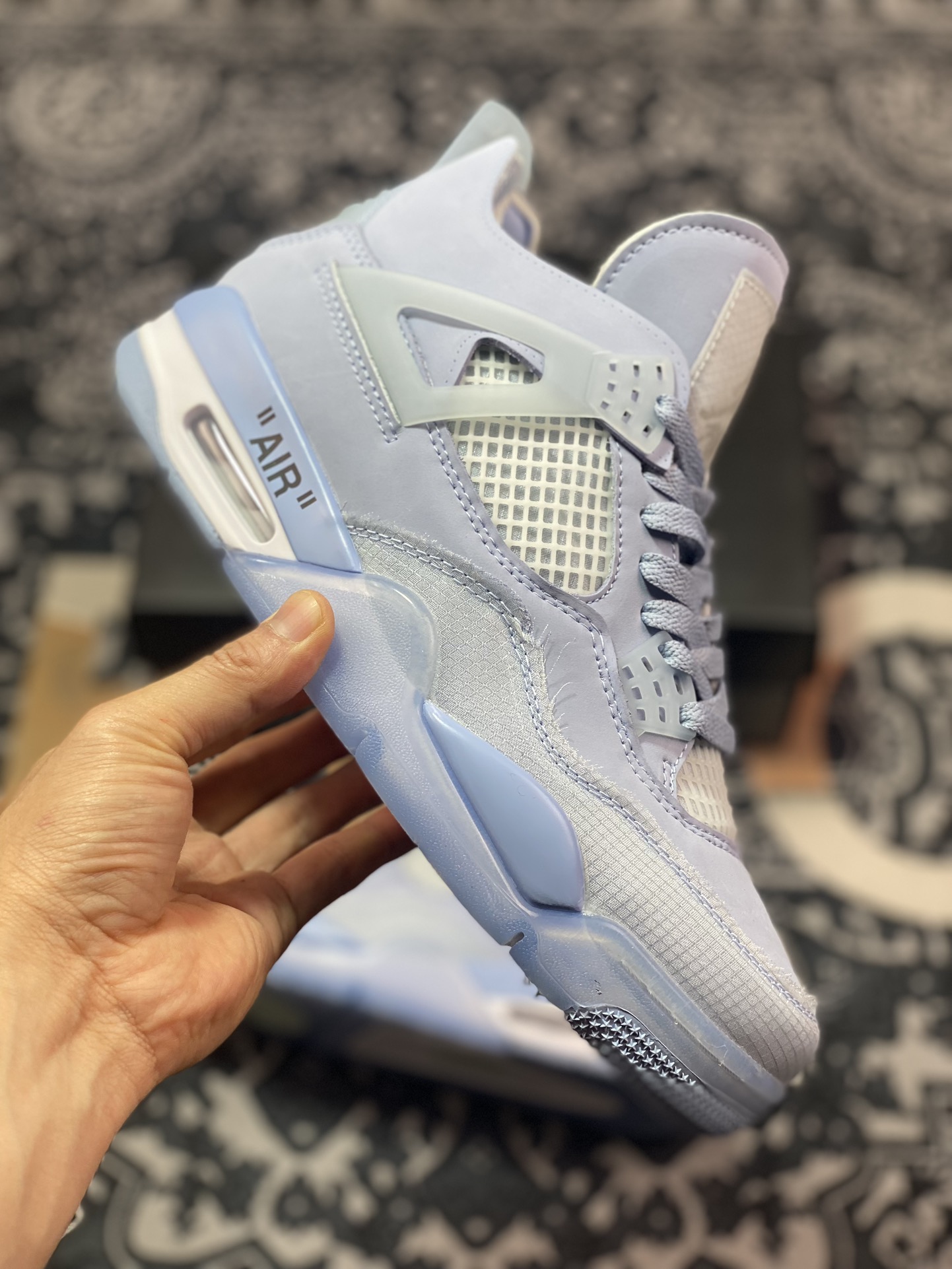 240  Nike Air Jordan 4 Retro"Light Blue/Purple"迈克尔篮球鞋“OW淡紫蓝”CV9388-102