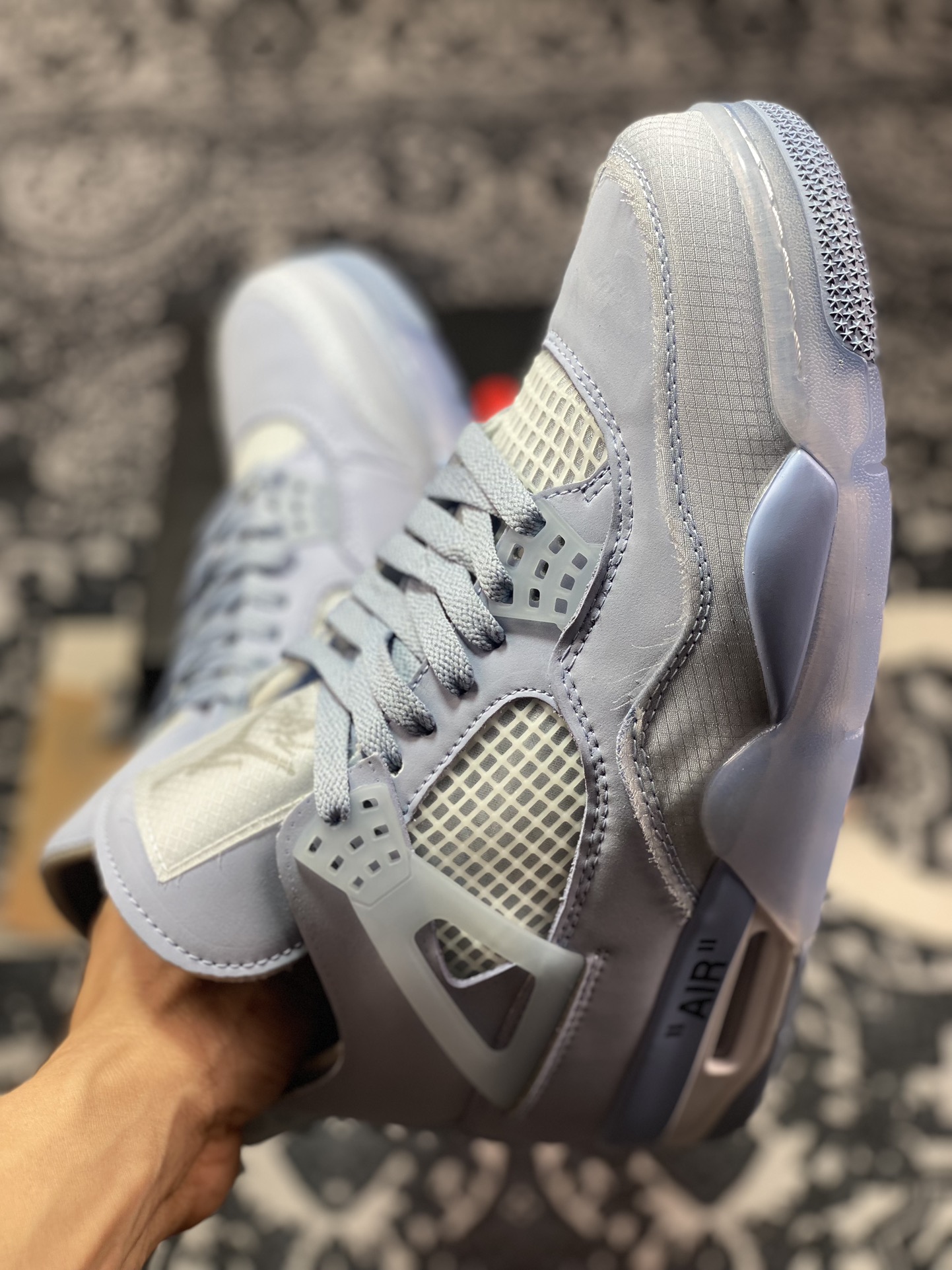 240  Nike Air Jordan 4 Retro"Light Blue/Purple"迈克尔篮球鞋“OW淡紫蓝”CV9388-102