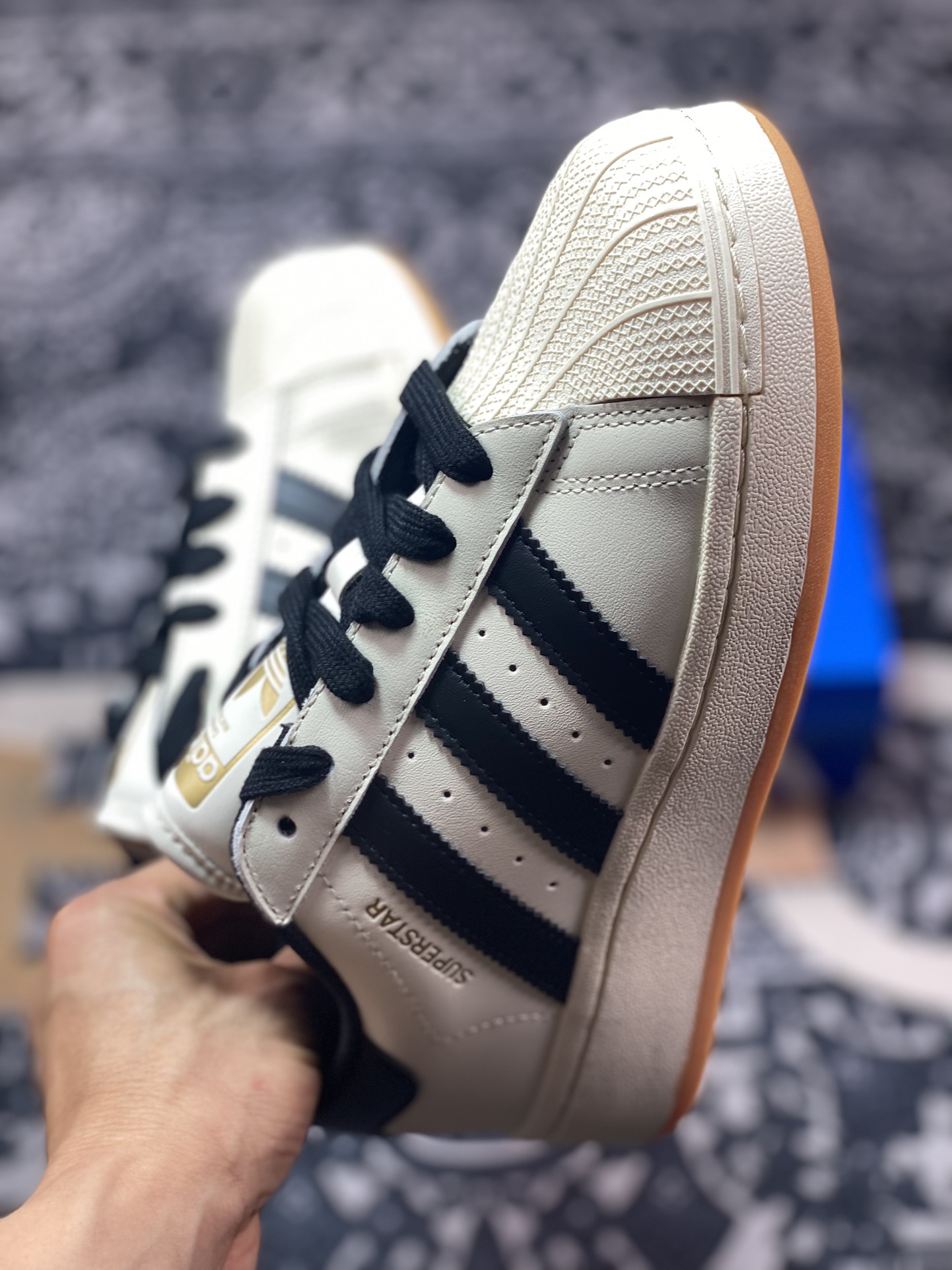 200 阿迪达斯/三叶草Adidas Originals Superstar XLG 贝壳头板鞋“皮革奶白黑生胶底”ID5698