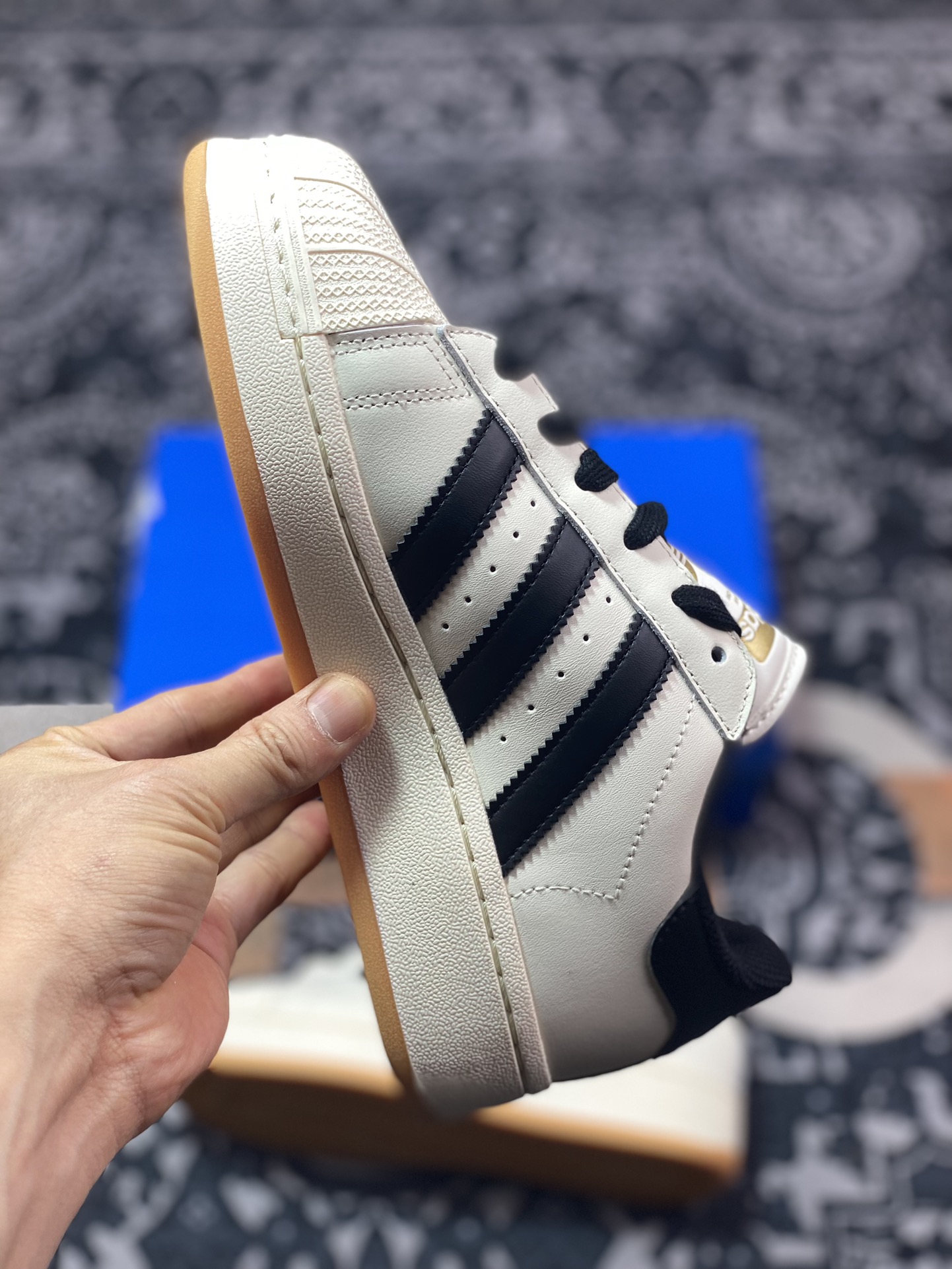 200 阿迪达斯/三叶草Adidas Originals Superstar XLG 贝壳头板鞋“皮革奶白黑生胶底”ID5698