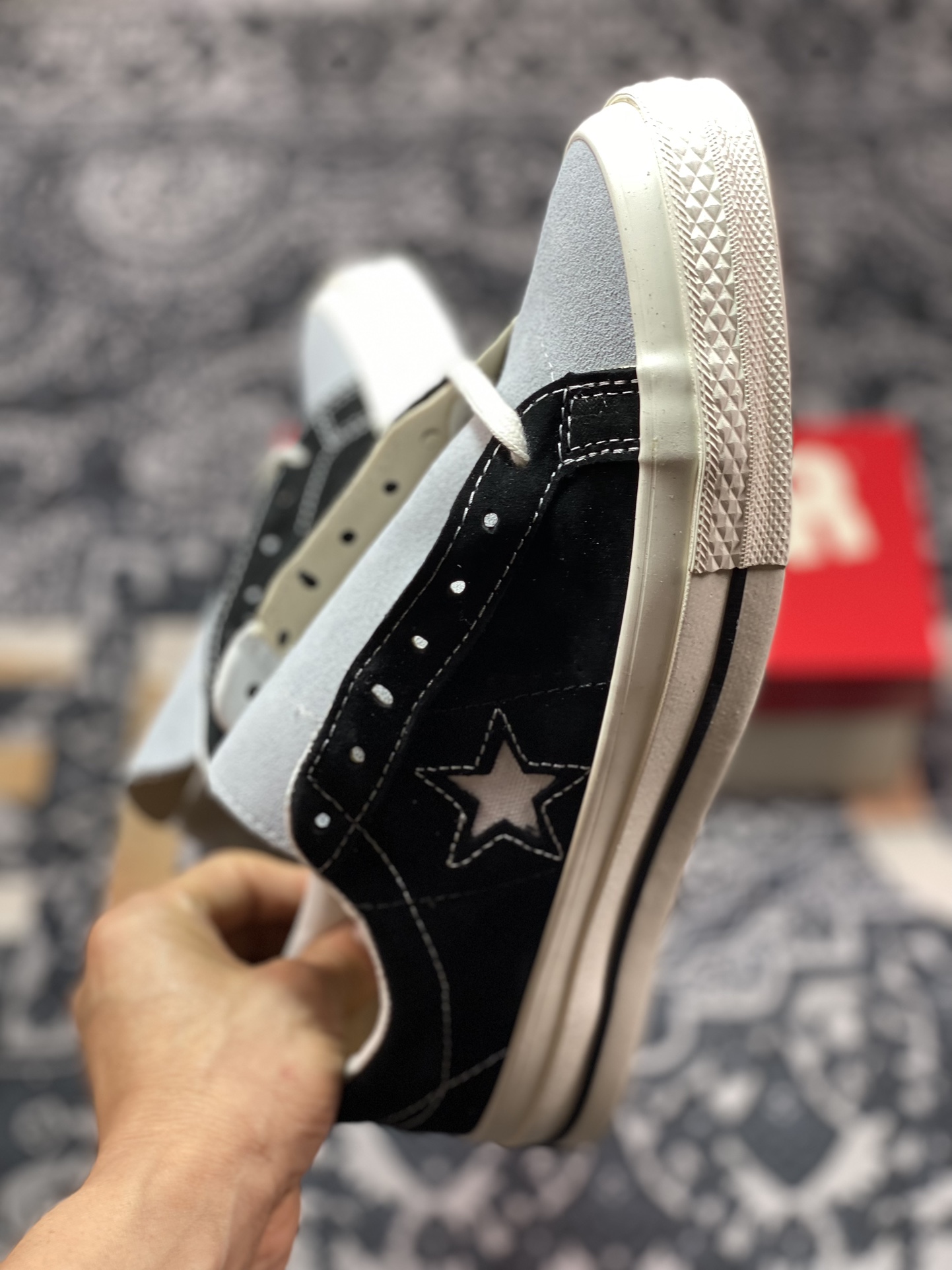 160 真标 CONVERSE ONE STAR J VTG SUEDE 余文乐同款 匡威木村复古黑灰 35200610