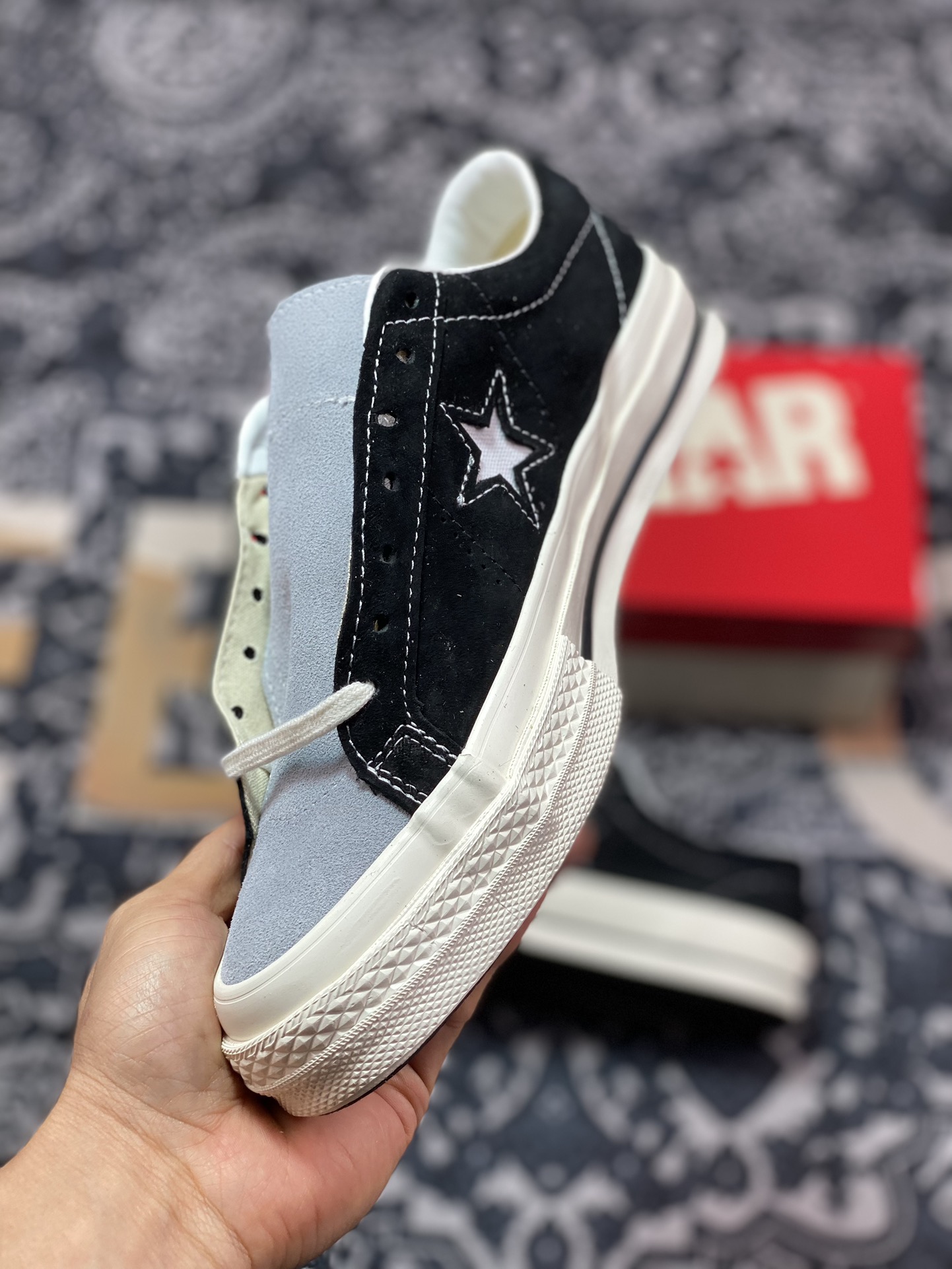 160 真标 CONVERSE ONE STAR J VTG SUEDE 余文乐同款 匡威木村复古黑灰 35200610