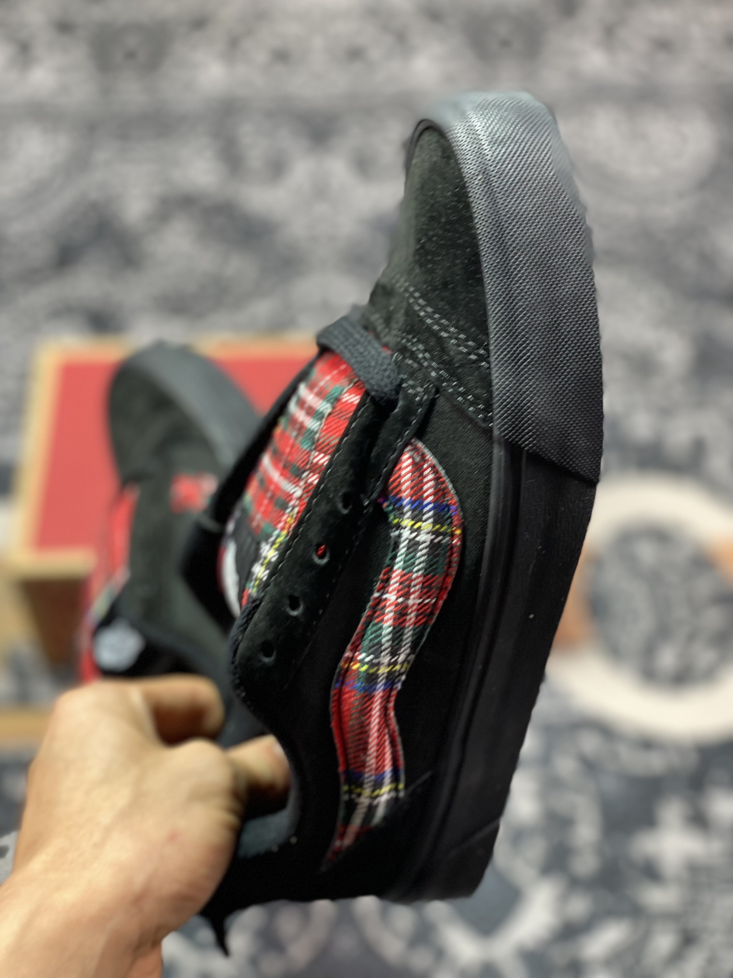 150 真标 Vans Classics Knu Skool 苏格兰格纹拼接 厚鞋舌面包鞋