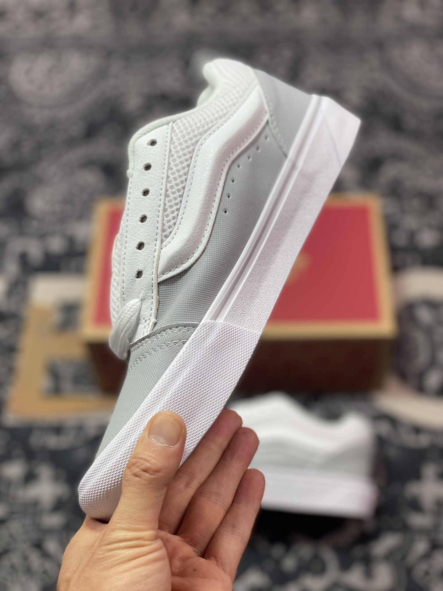 140 真标 Vans Classics Knu Skool 范斯官方 春夏新款灰白面包鞋Vans超火的土豆鞋