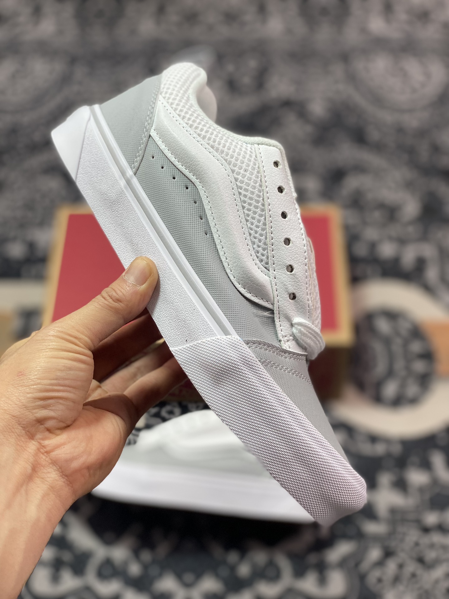 140 真标 Vans Classics Knu Skool 范斯官方 春夏新款灰白面包鞋Vans超火的土豆鞋