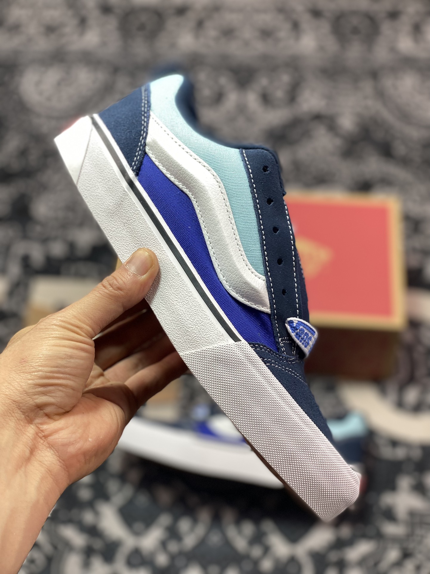 140 真标 Vans Classics Knu Skool 新款拼接 字母鞋带厚鞋舌面包鞋