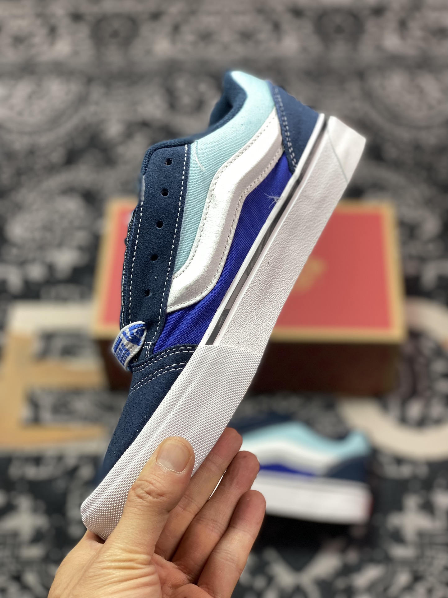 140 真标 Vans Classics Knu Skool 新款拼接 字母鞋带厚鞋舌面包鞋