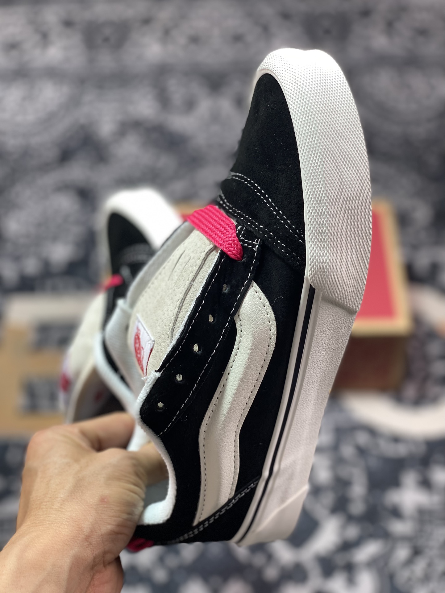 150 真标 Vans Classics Knu Skool 范斯黑粉厚鞋舌面包鞋