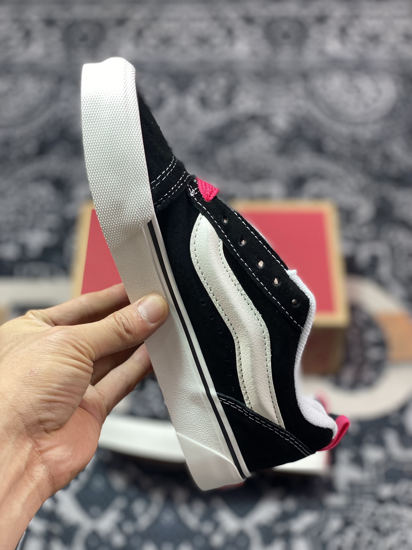 150 真标 Vans Classics Knu Skool 范斯黑粉厚鞋舌面包鞋