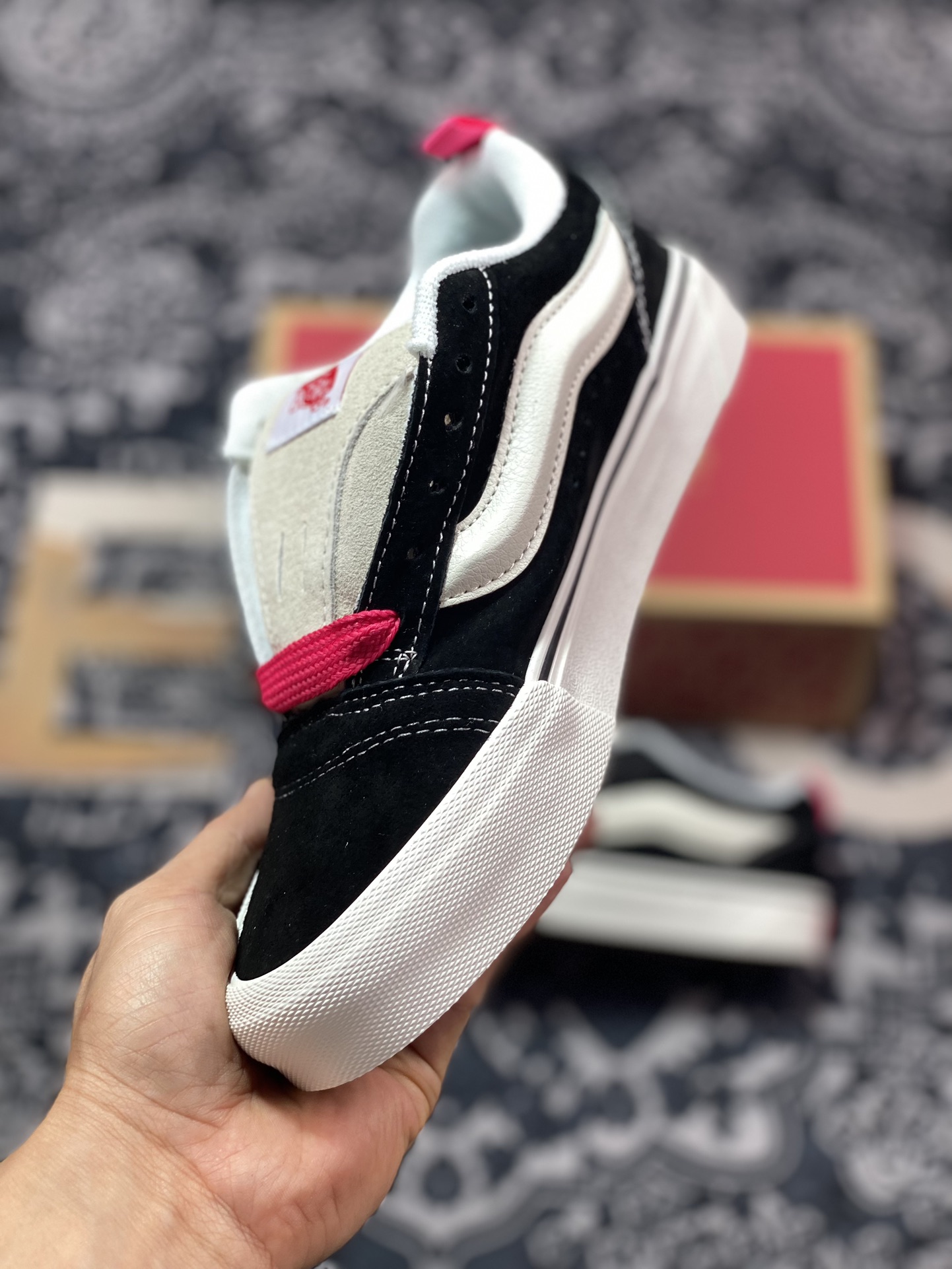 150 真标 Vans Classics Knu Skool 范斯黑粉厚鞋舌面包鞋