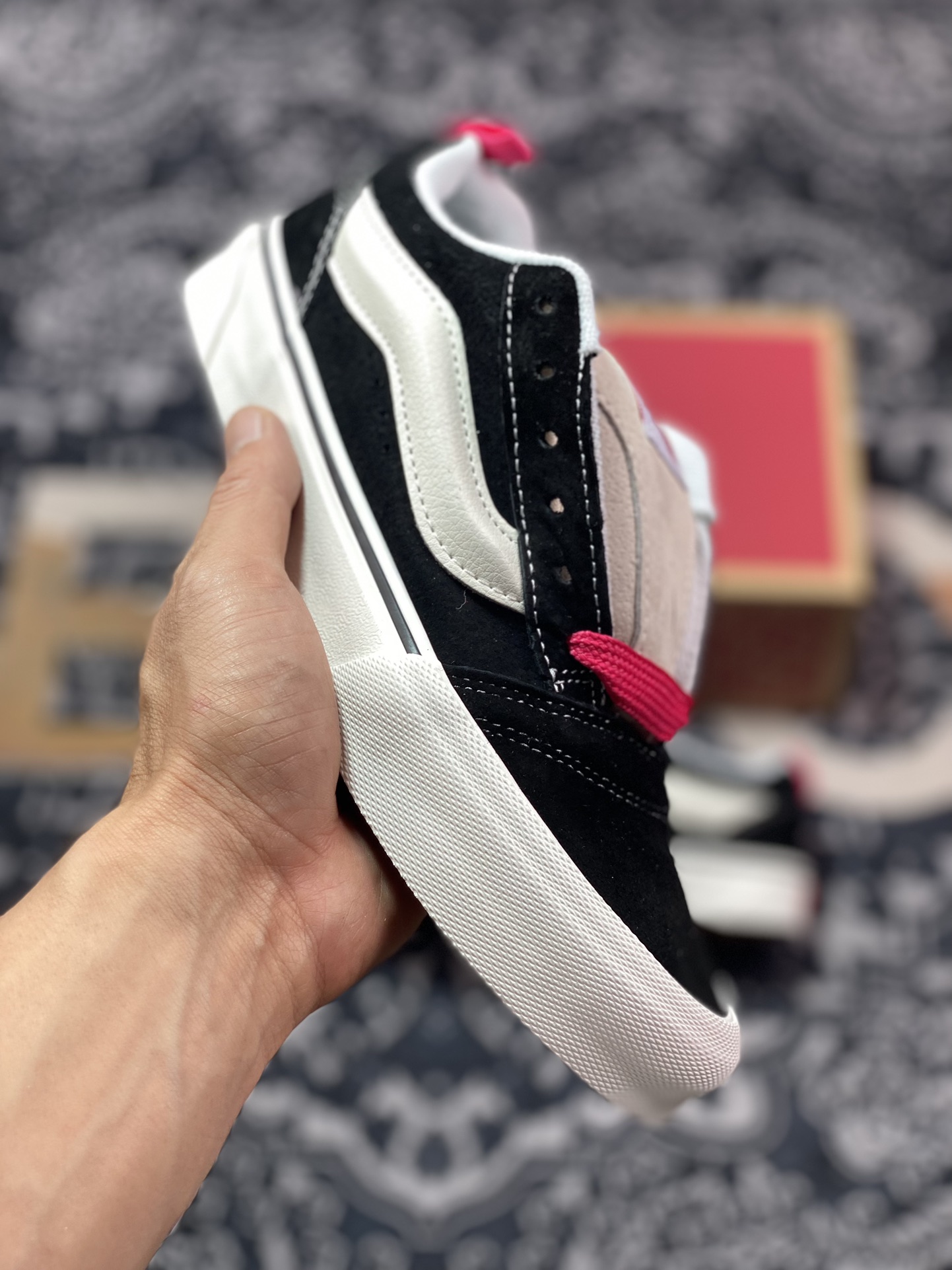 150 真标 Vans Classics Knu Skool 范斯黑粉厚鞋舌面包鞋