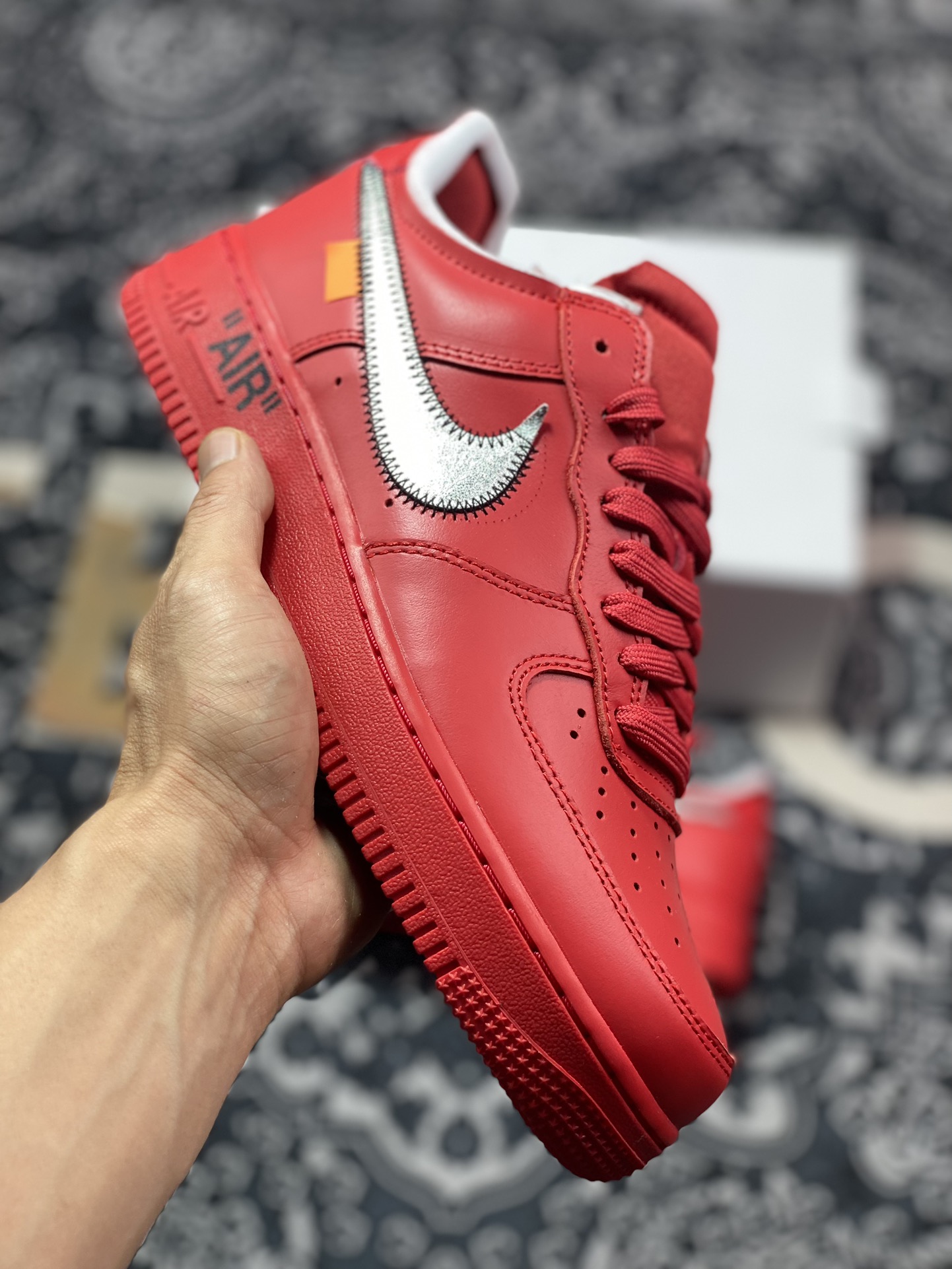 320 原装级别 Off-White Nike Air Force 1 红黑银 AO4297-600